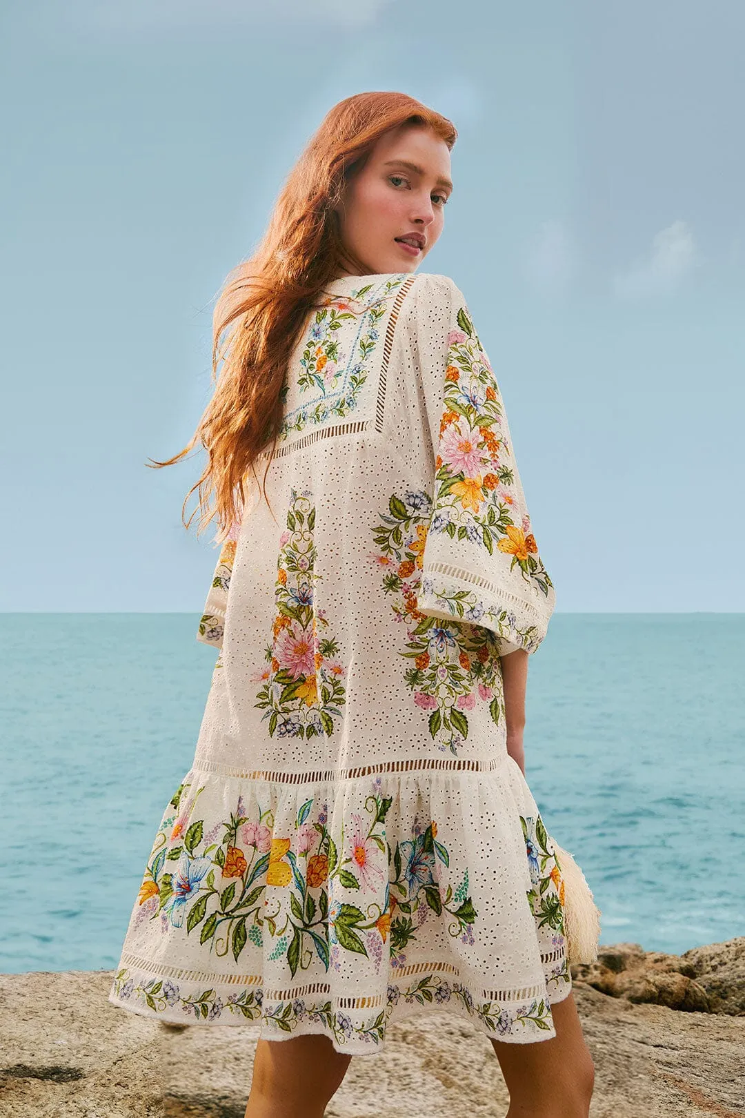 Sweet Bloom Bouquet Short Cover Up sold by FARM Rio product image thumbnail 5