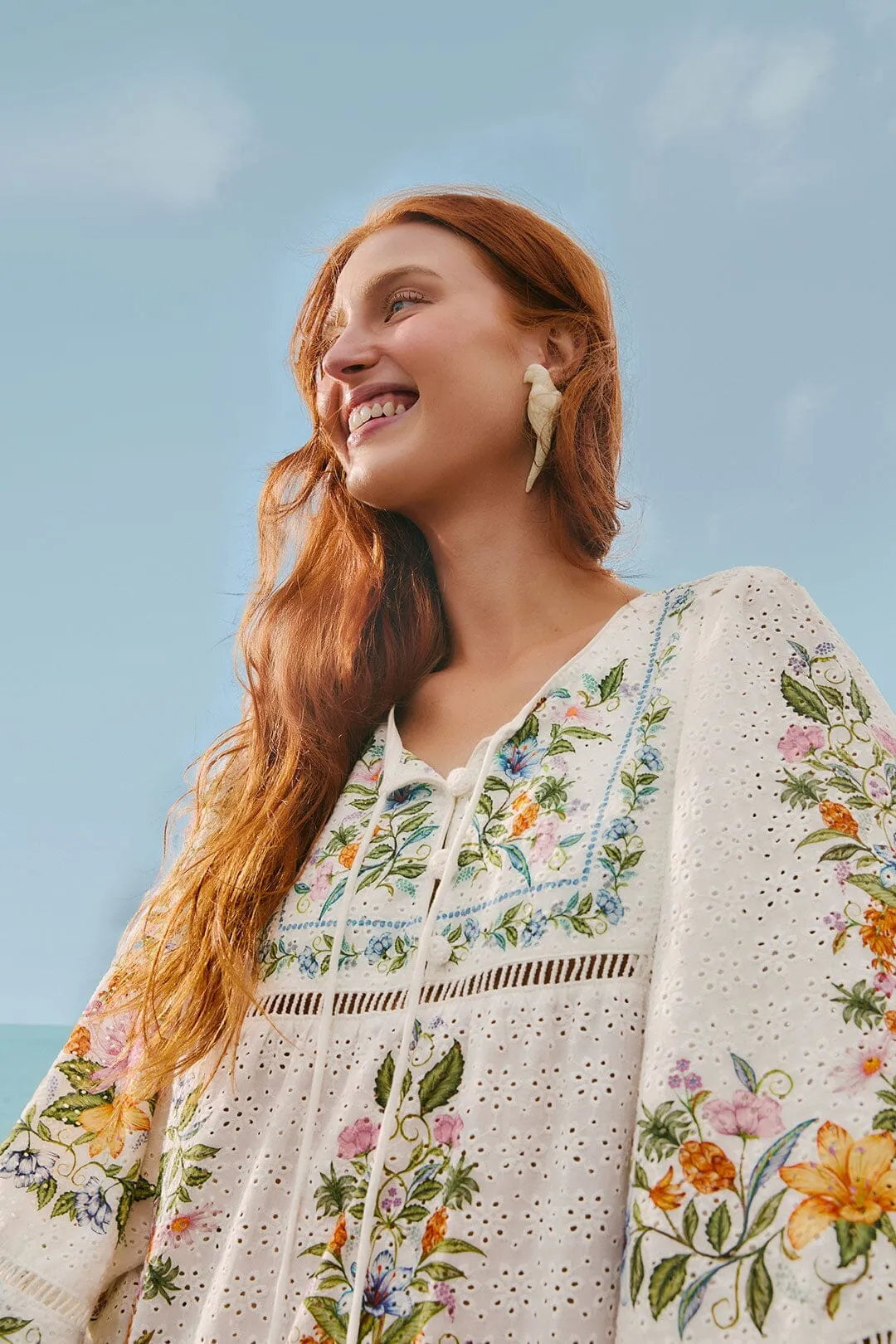 Sweet Bloom Bouquet Short Cover Up sold by FARM Rio product image thumbnail 3