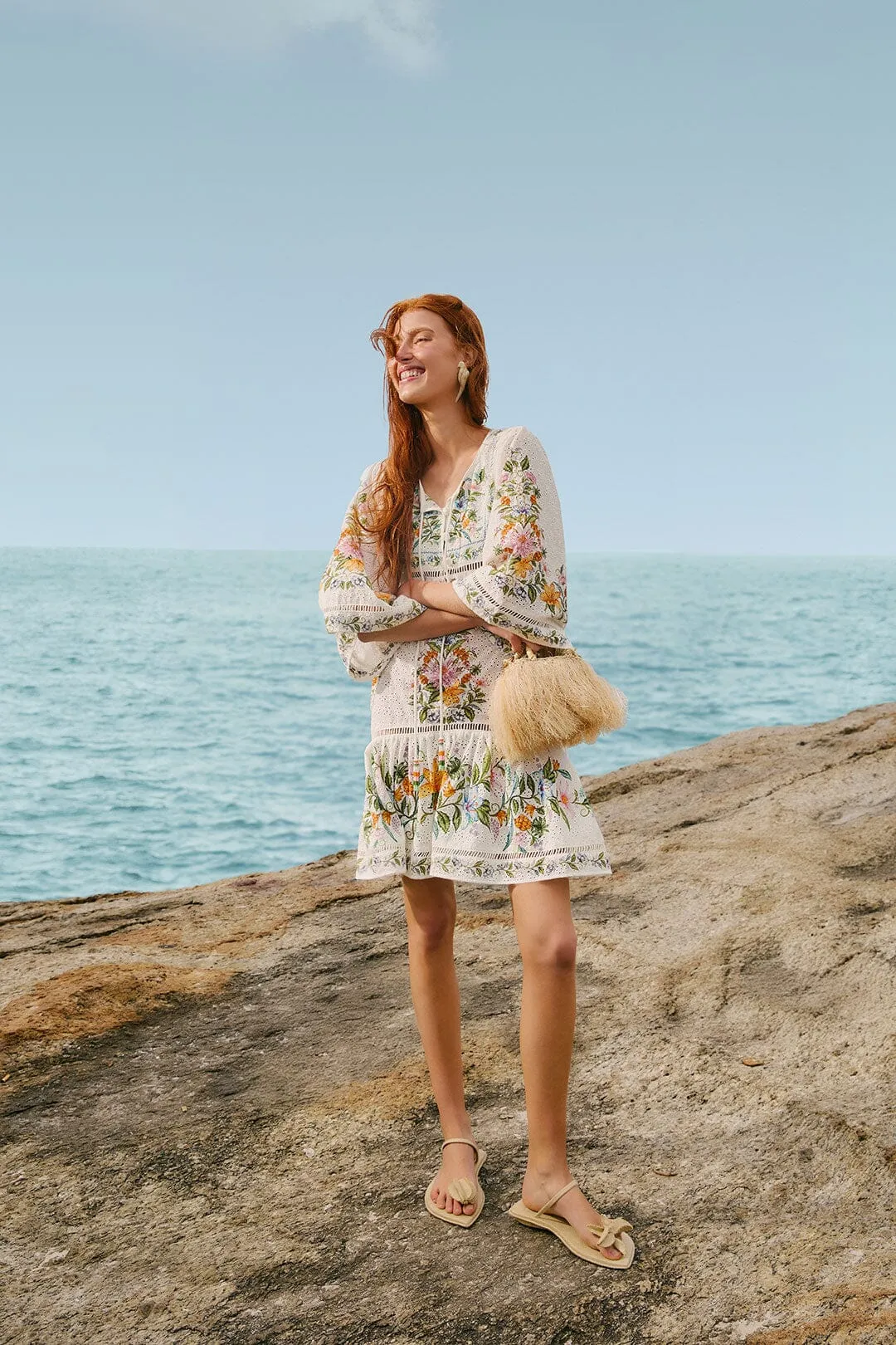 Sweet Bloom Bouquet Short Cover Up sold by FARM Rio