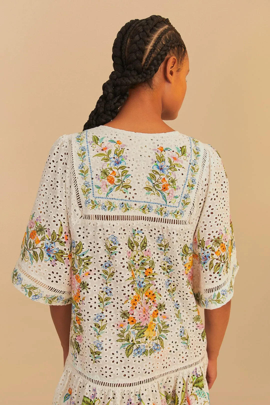 Sweet Bloom Bouquet Short Cover Up sold by FARM Rio product image thumbnail 4