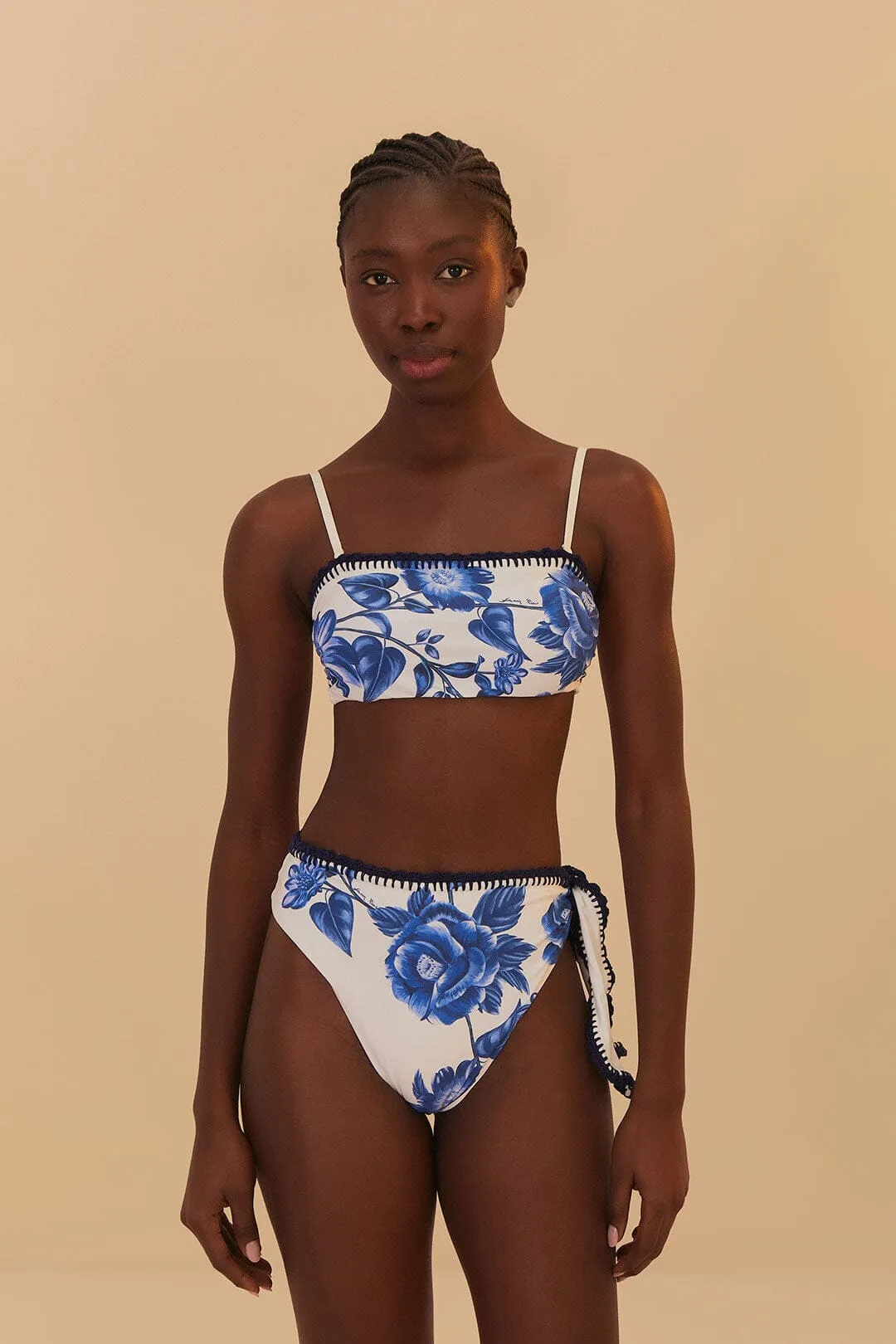 Blue Floral Cascade Bikini Top sold by FARM Rio product image thumbnail 2