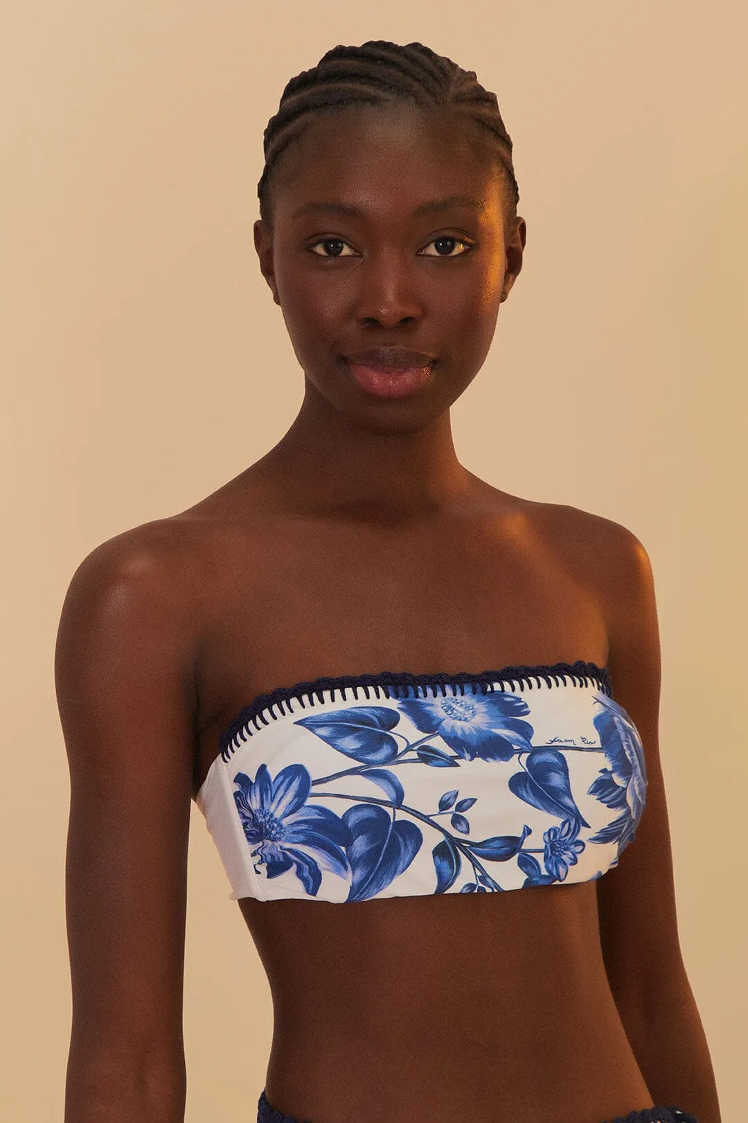 Blue Floral Cascade Bikini Top sold by FARM Rio product image thumbnail 3