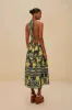 Delicate Pineapple Navy Blue Midi Dress Sleeveless sold by FARM Rio