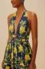 Delicate Pineapple Navy Blue Midi Dress Sleeveless sold by FARM Rio