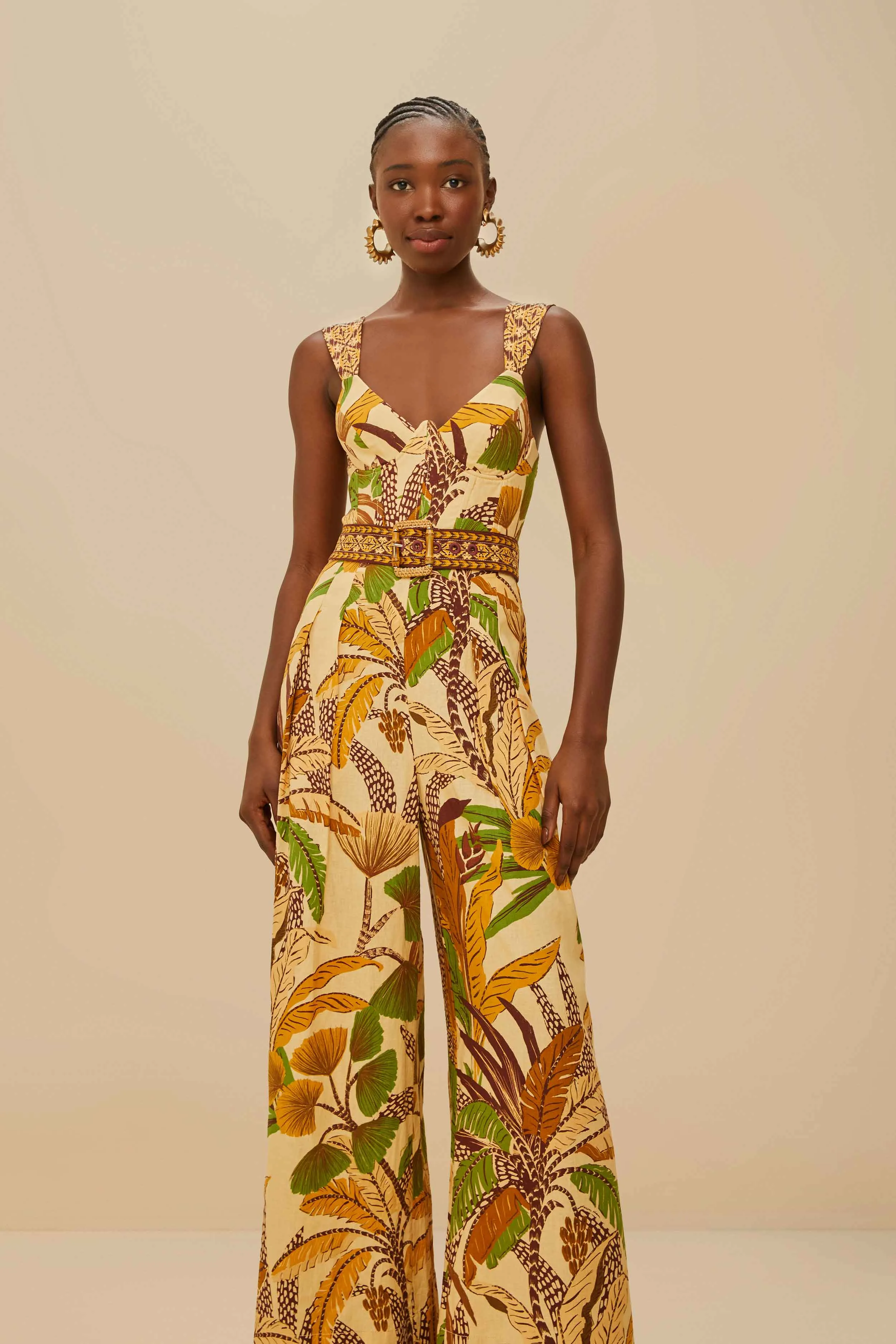Foliage Sketch Sand Jumpsuit sold by FARM Rio product image thumbnail 2