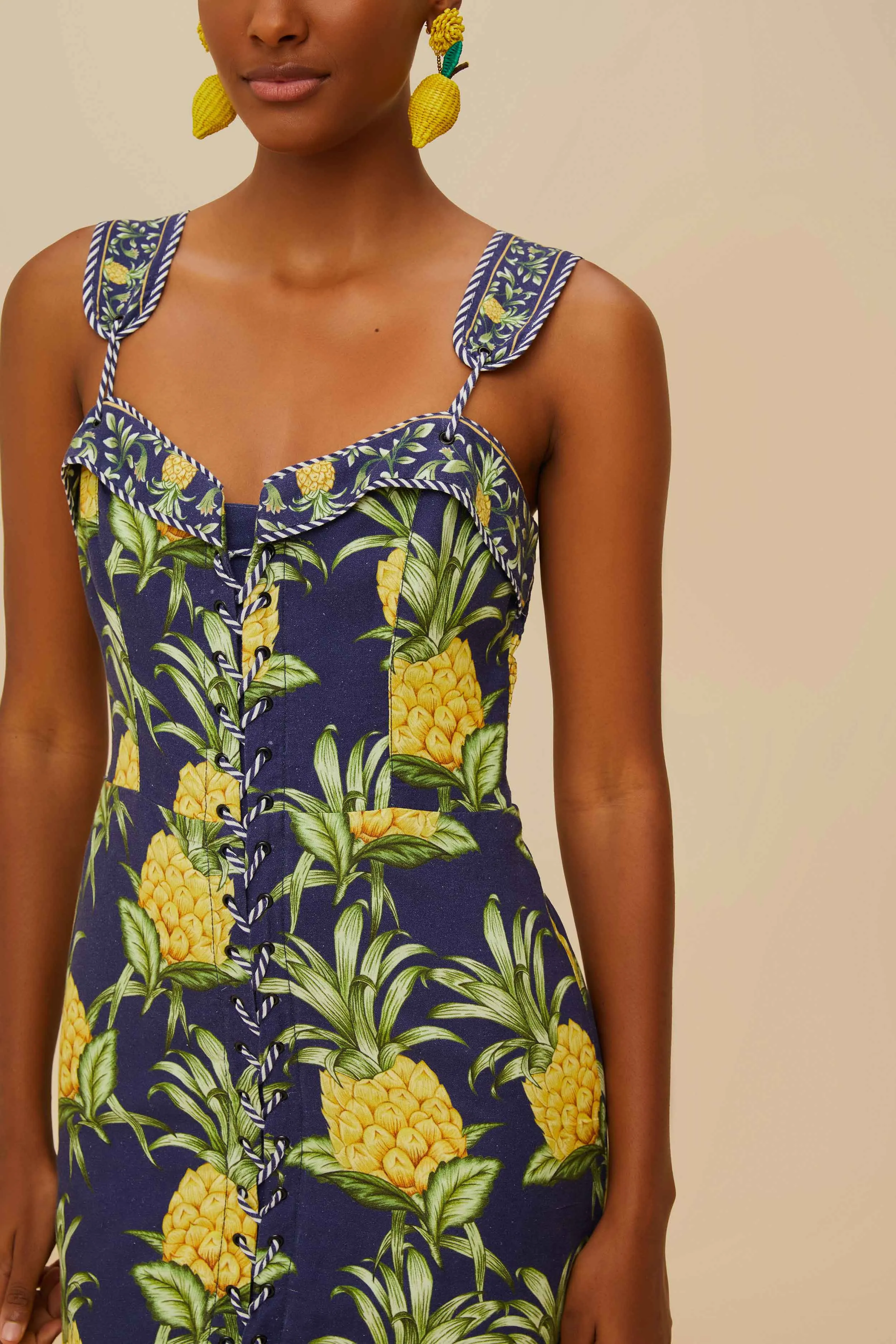 Delicate Pineapple Navy Blue Sleeveless Lacing Min sold by FARM Rio product image thumbnail 2