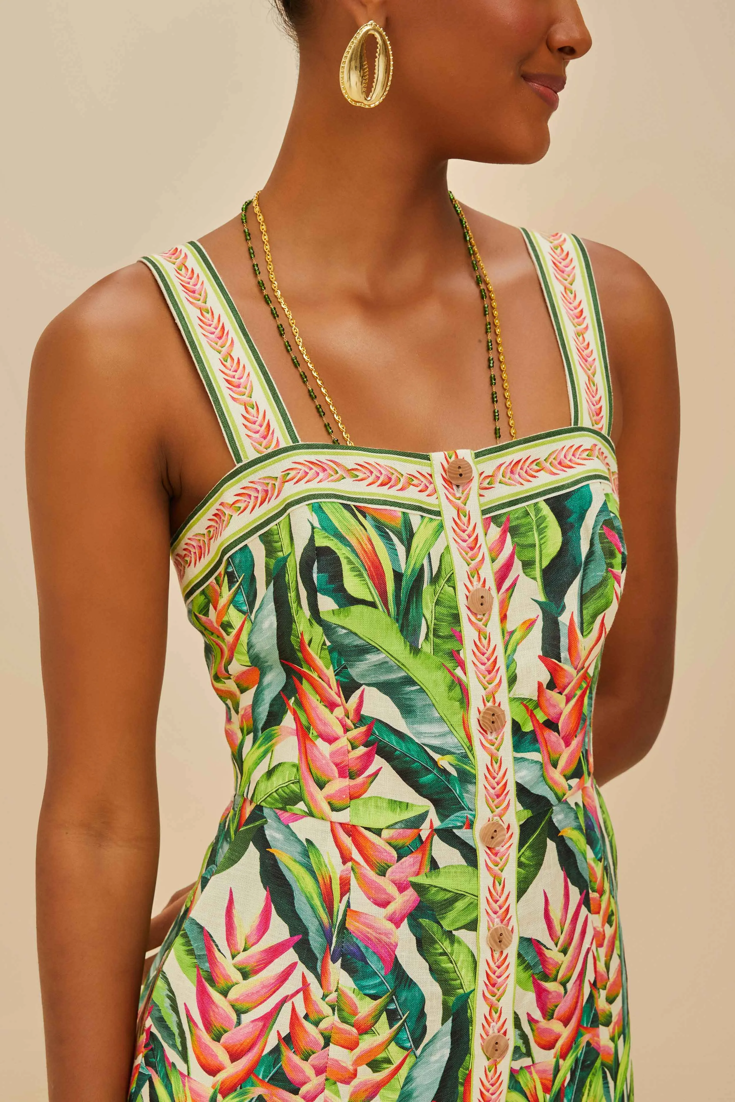 Heli Leaves Pearl Midi Dress sold by FARM Rio product image thumbnail 3