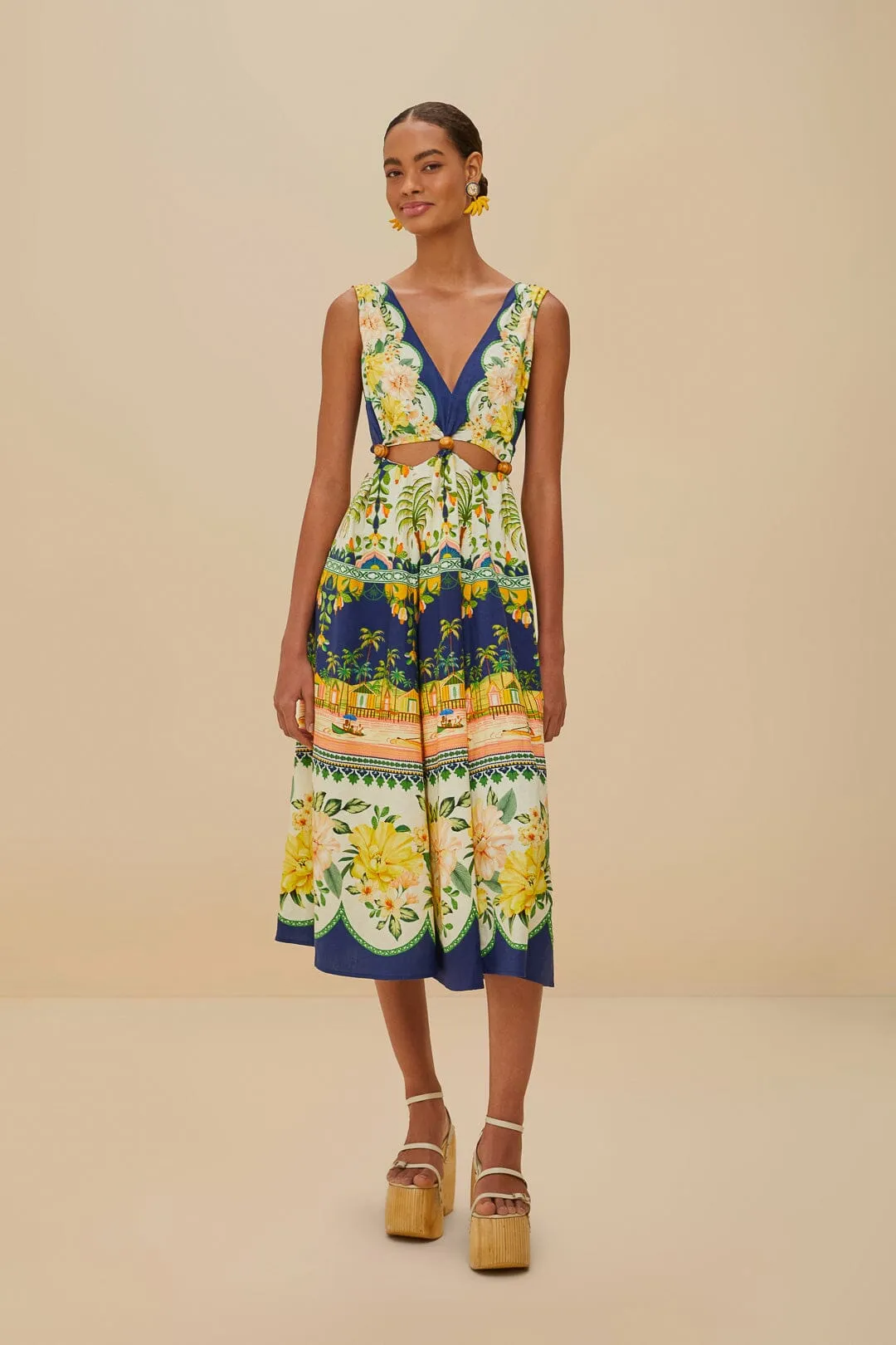 Amazon Garden Cream Midi Dress sold by FARM Rio product image thumbnail 2