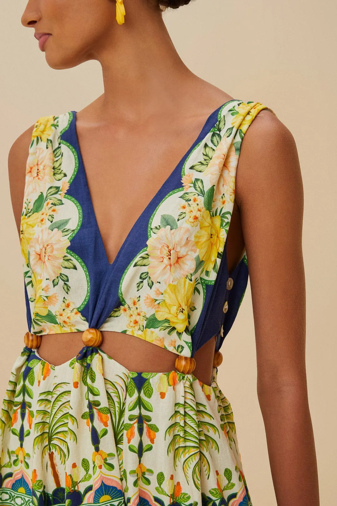 Amazon Garden Cream Midi Dress sold by FARM Rio product image thumbnail 3