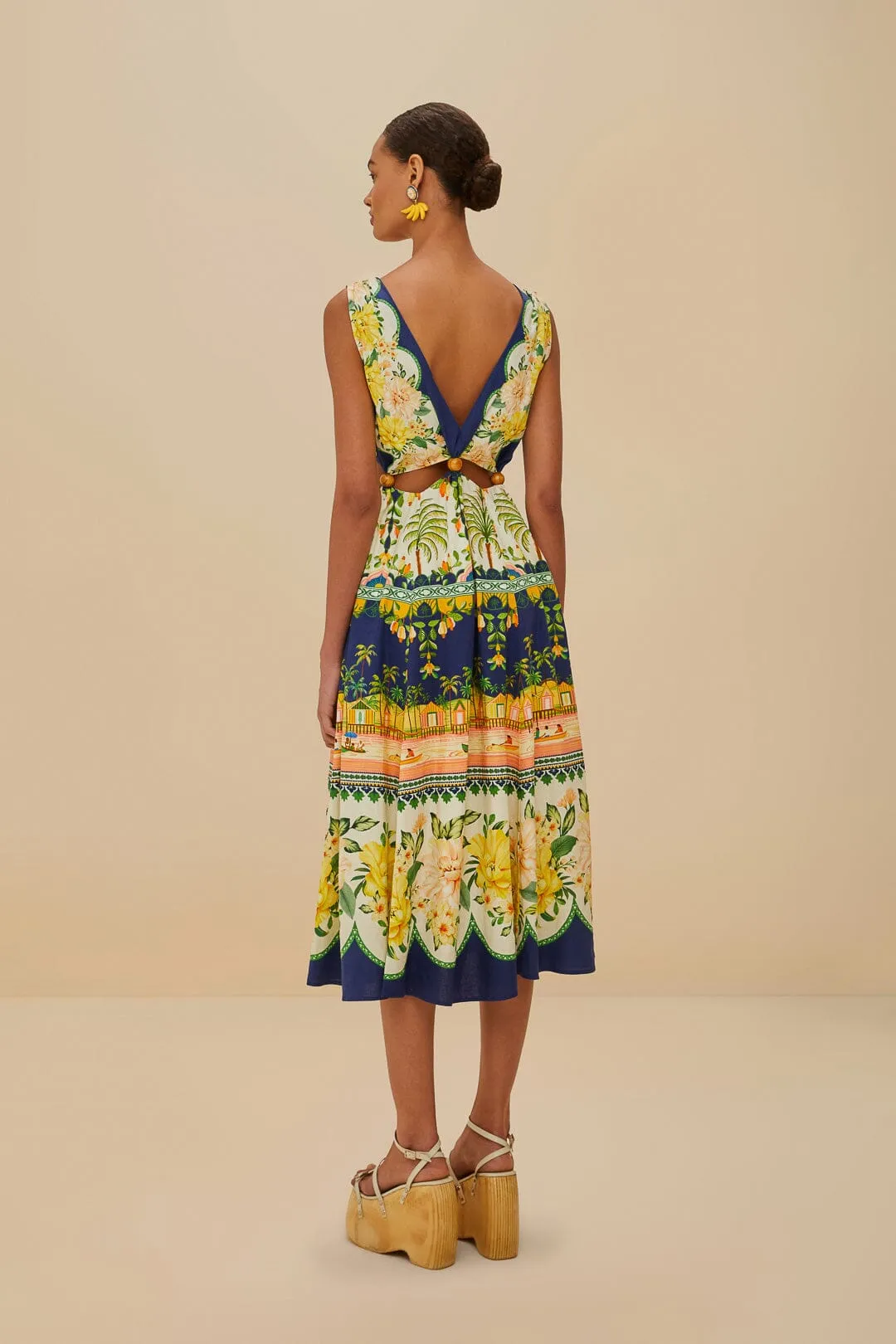 Amazon Garden Cream Midi Dress sold by FARM Rio product image thumbnail 4