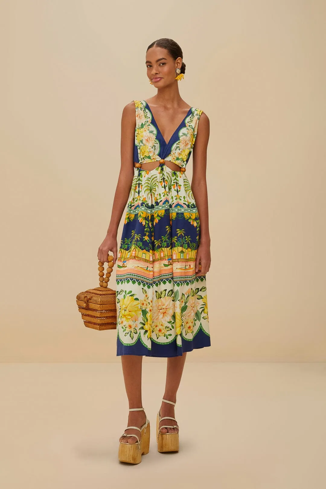 Amazon Garden Cream Midi Dress sold by FARM Rio