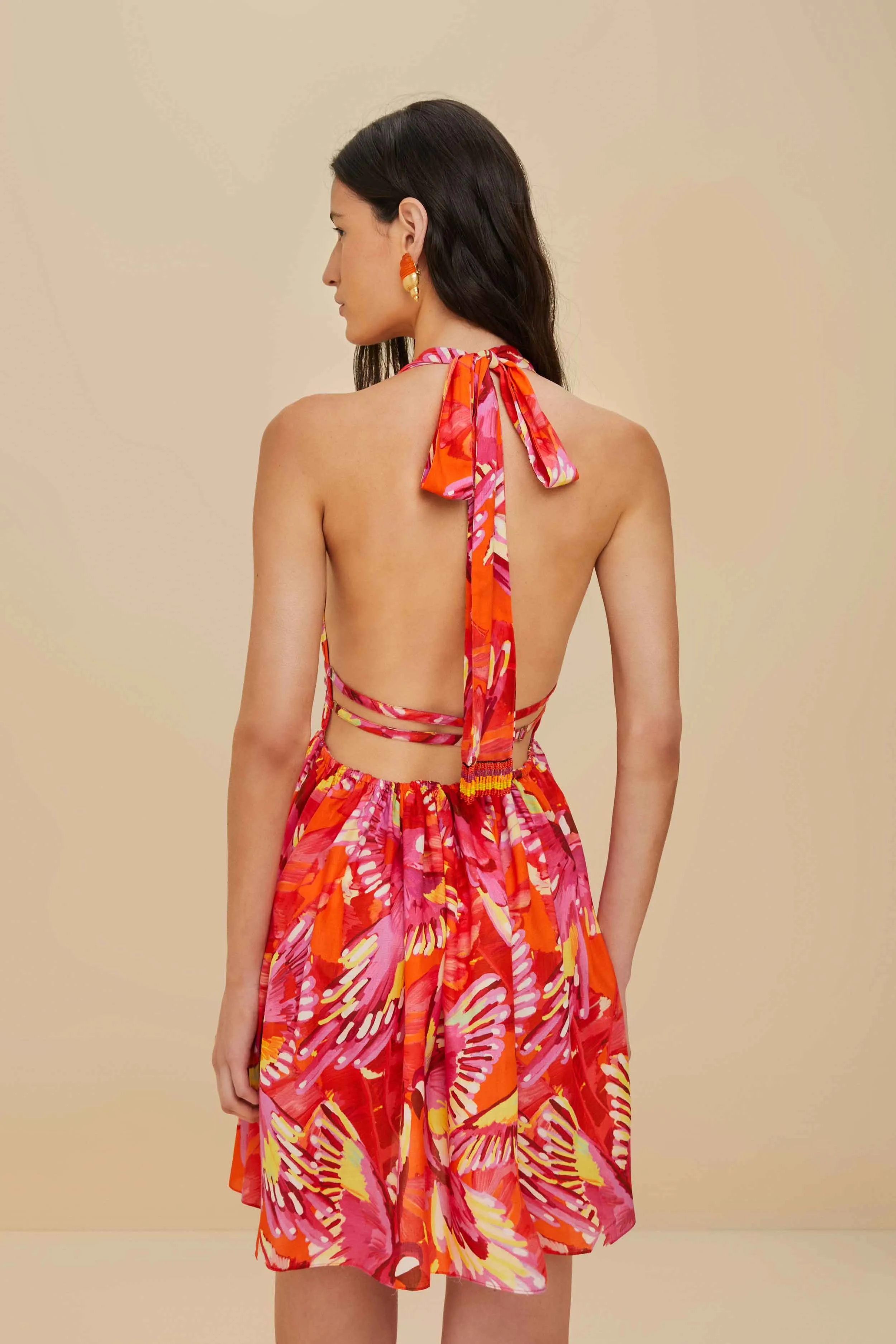 Flying Birds Orange Mini Dress Sleeveless sold by FARM Rio product image thumbnail 4