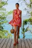 Flying Birds Orange Mini Dress Sleeveless sold by FARM Rio