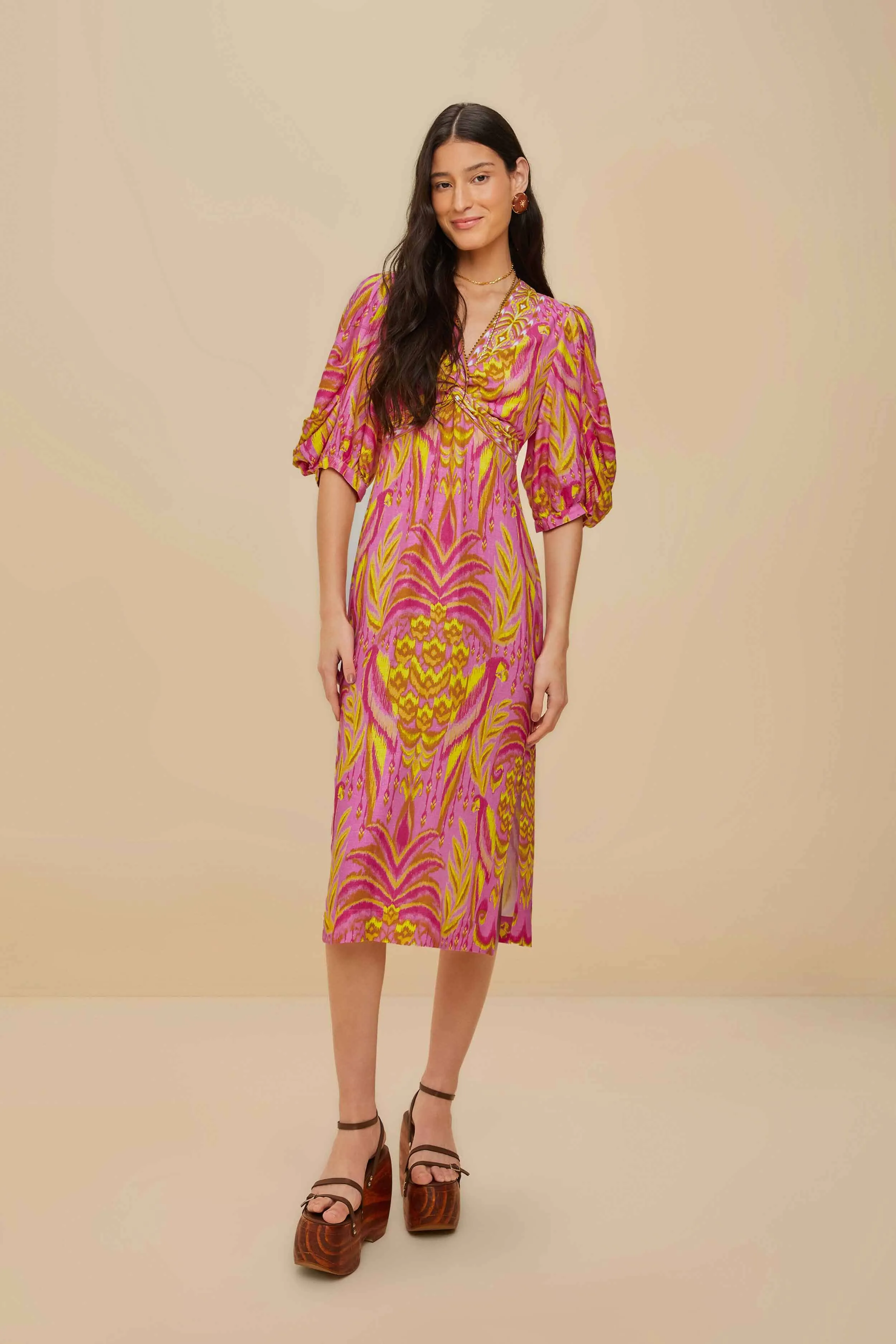 Pineapple Tapestry Pink Midi Dress sold by FARM Rio