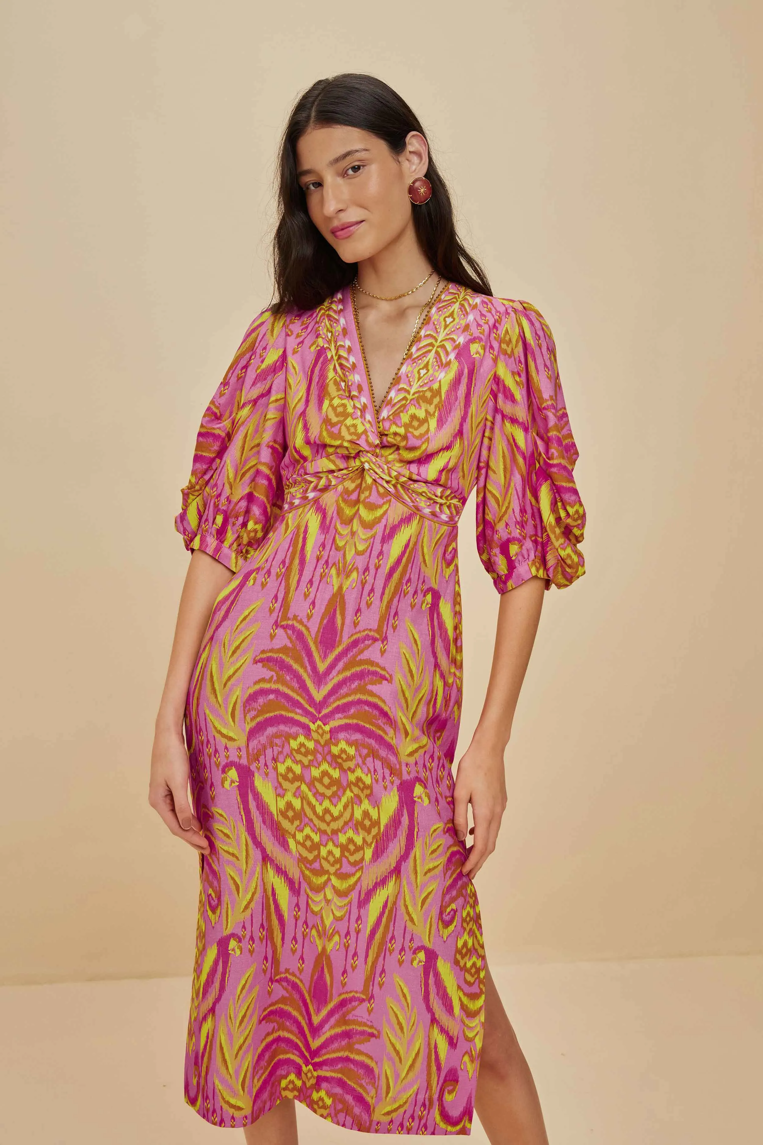 Pineapple Tapestry Pink Midi Dress sold by FARM Rio product image thumbnail 2