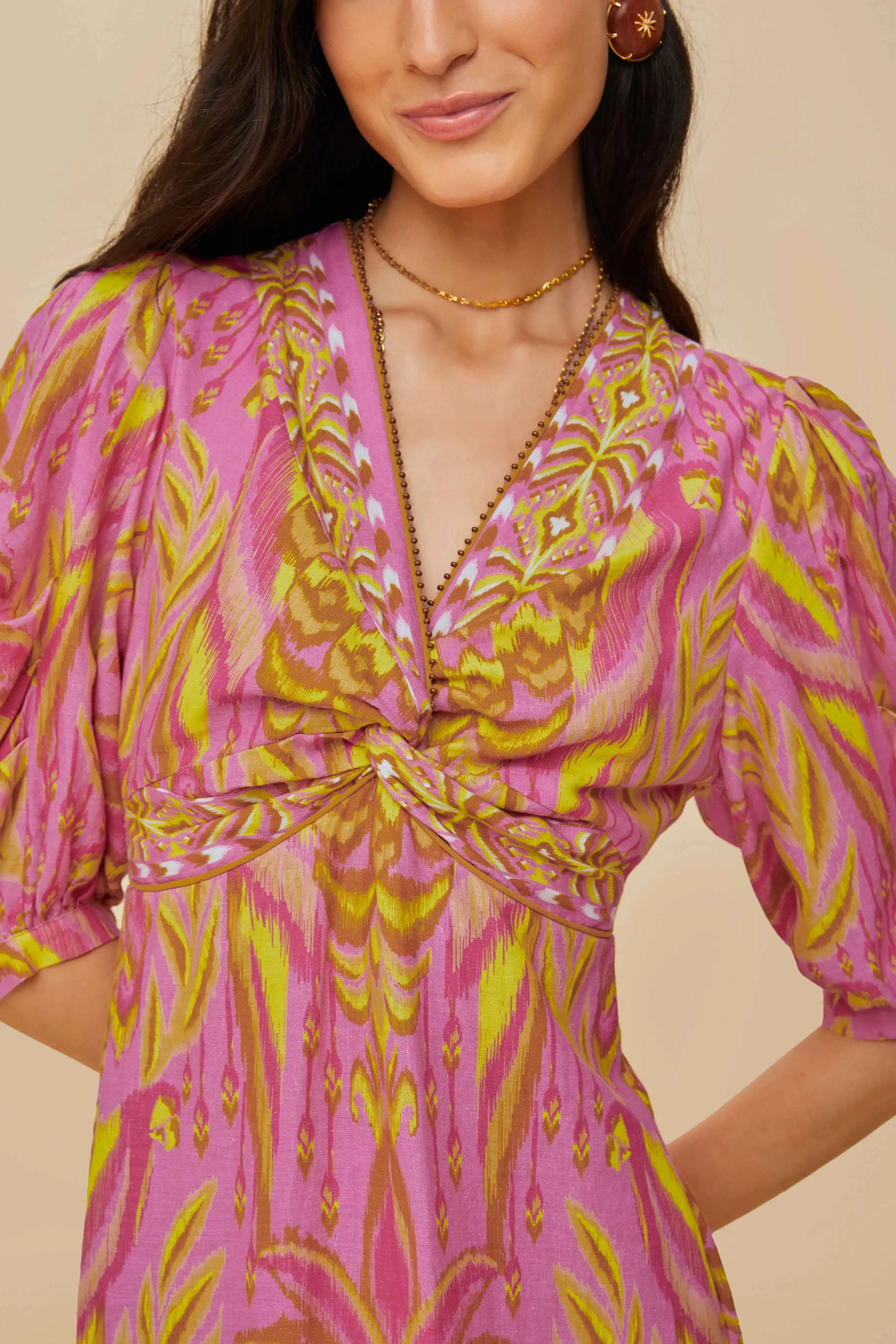 Pineapple Tapestry Pink Midi Dress sold by FARM Rio product image thumbnail 3