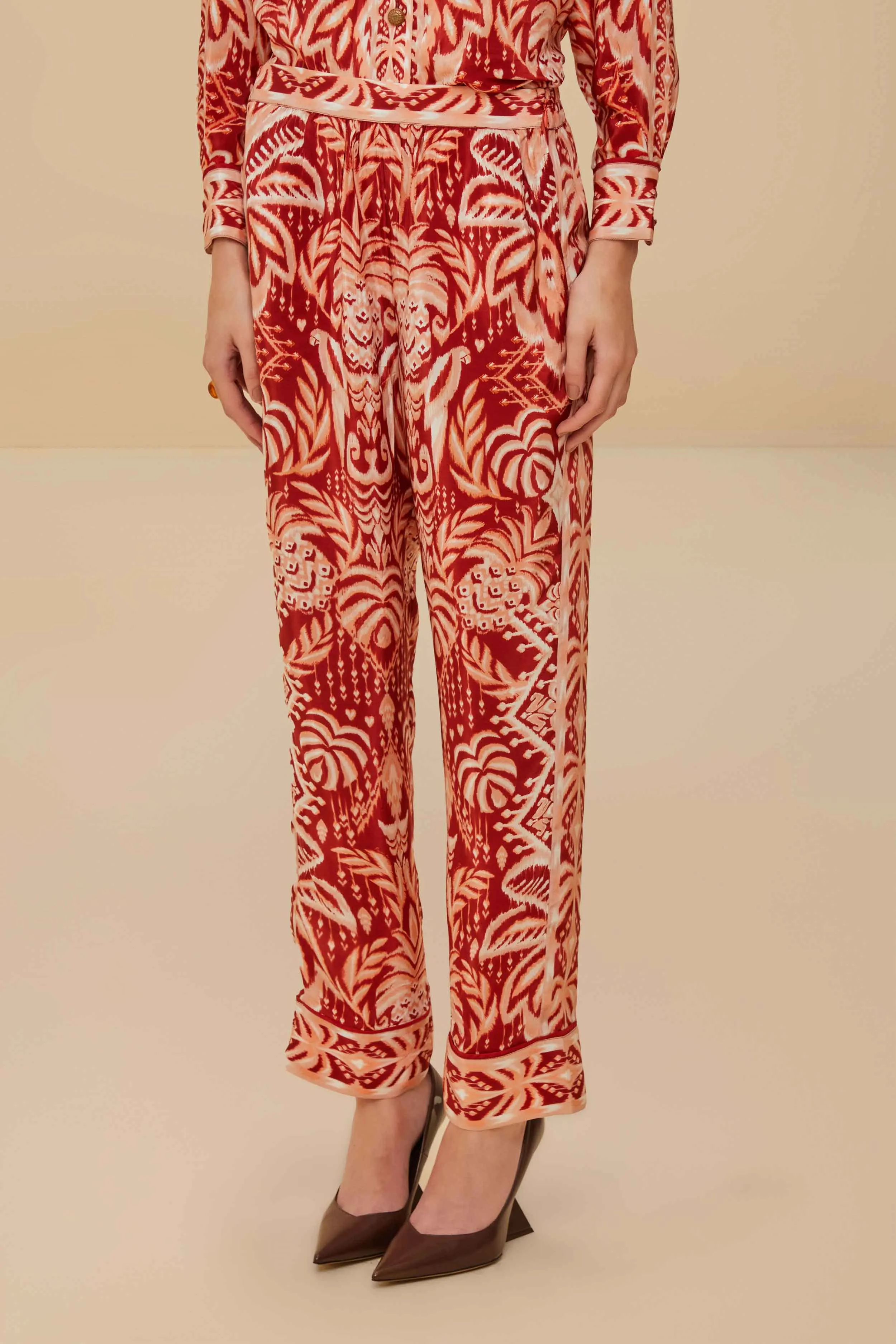Tropical Tapestry Red Pajama Pants sold by FARM Rio product image thumbnail 2