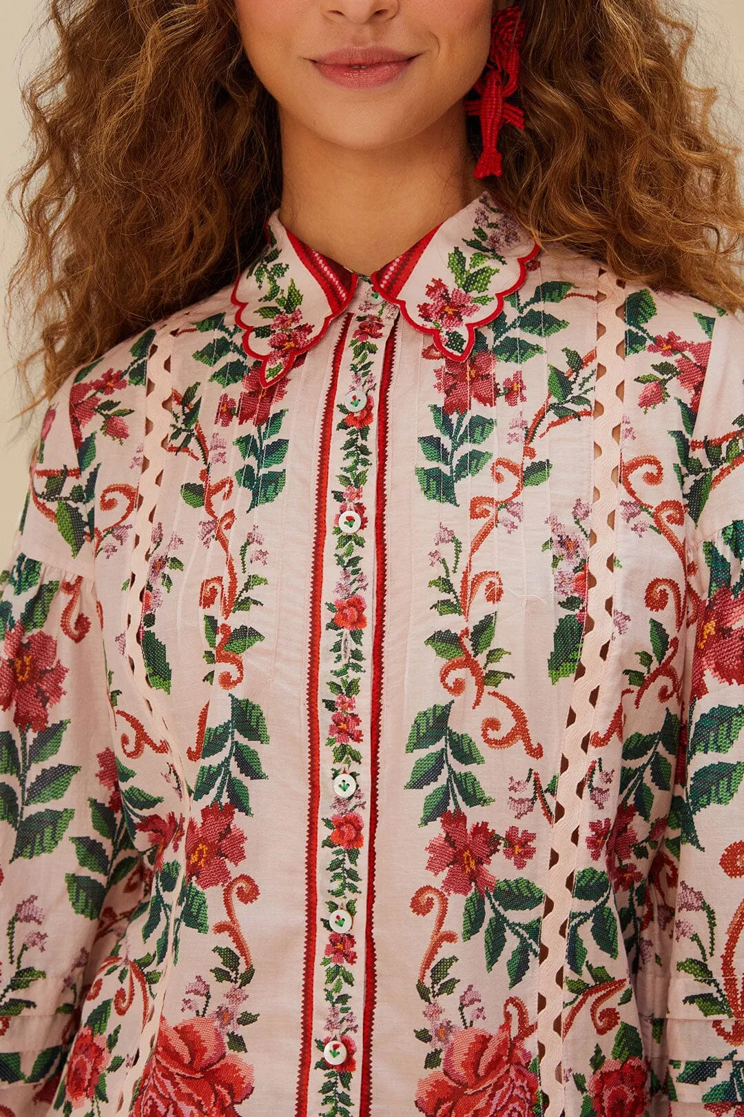 Flower Tapestry Pink Shirt sold by FARM Rio product image thumbnail 2