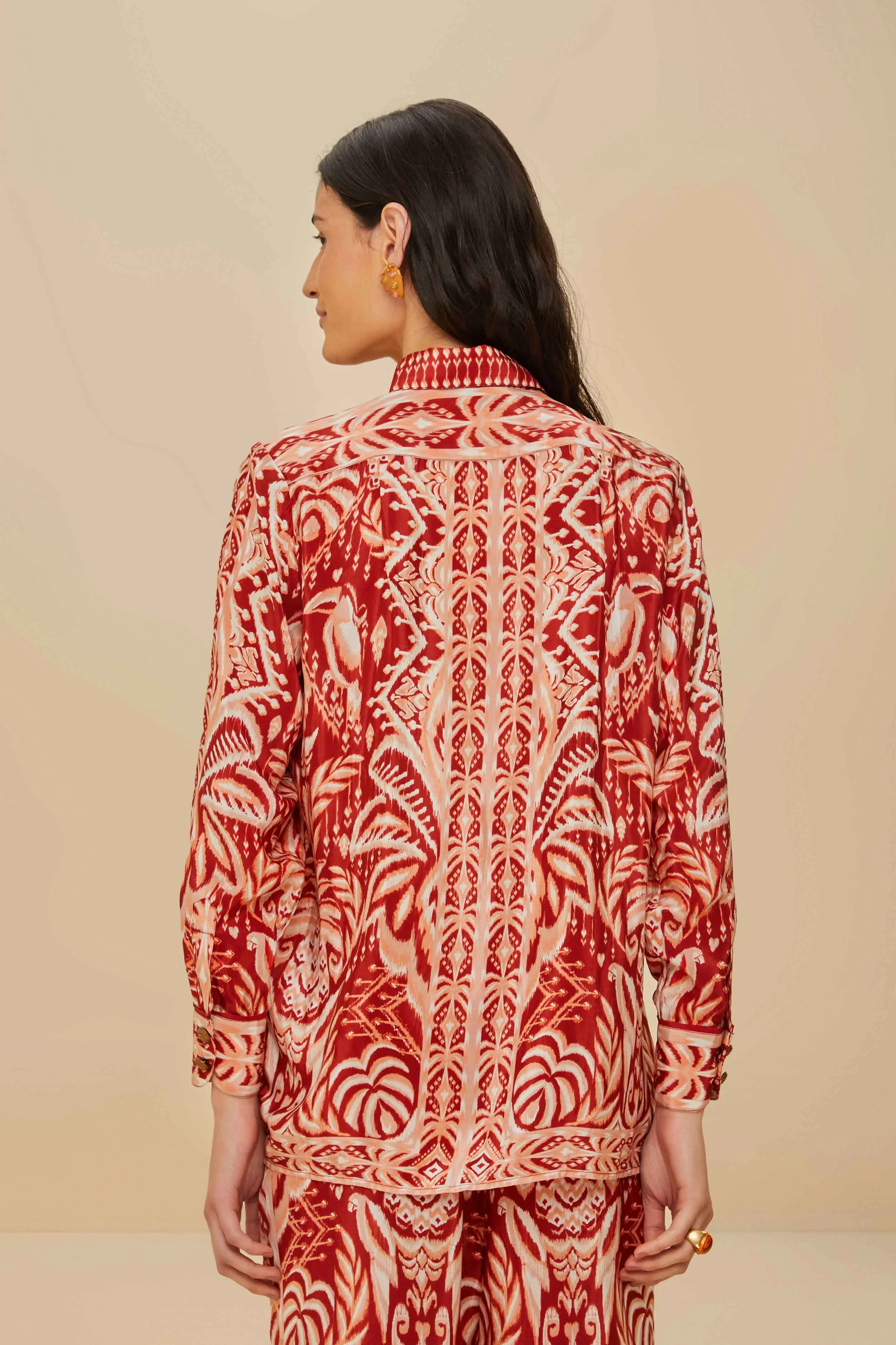 Tropical Tapestry Red Pajama Shirt sold by FARM Rio product image thumbnail 4