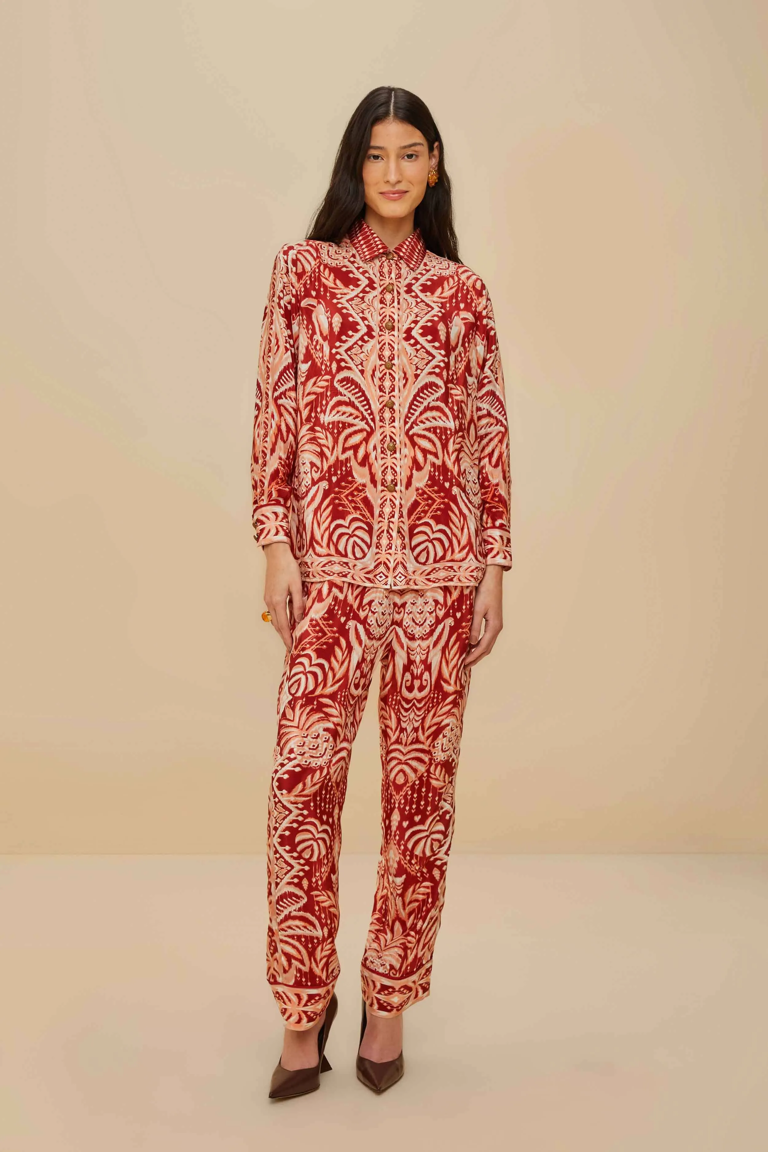Tropical Tapestry Red Pajama Shirt sold by FARM Rio product image thumbnail 2