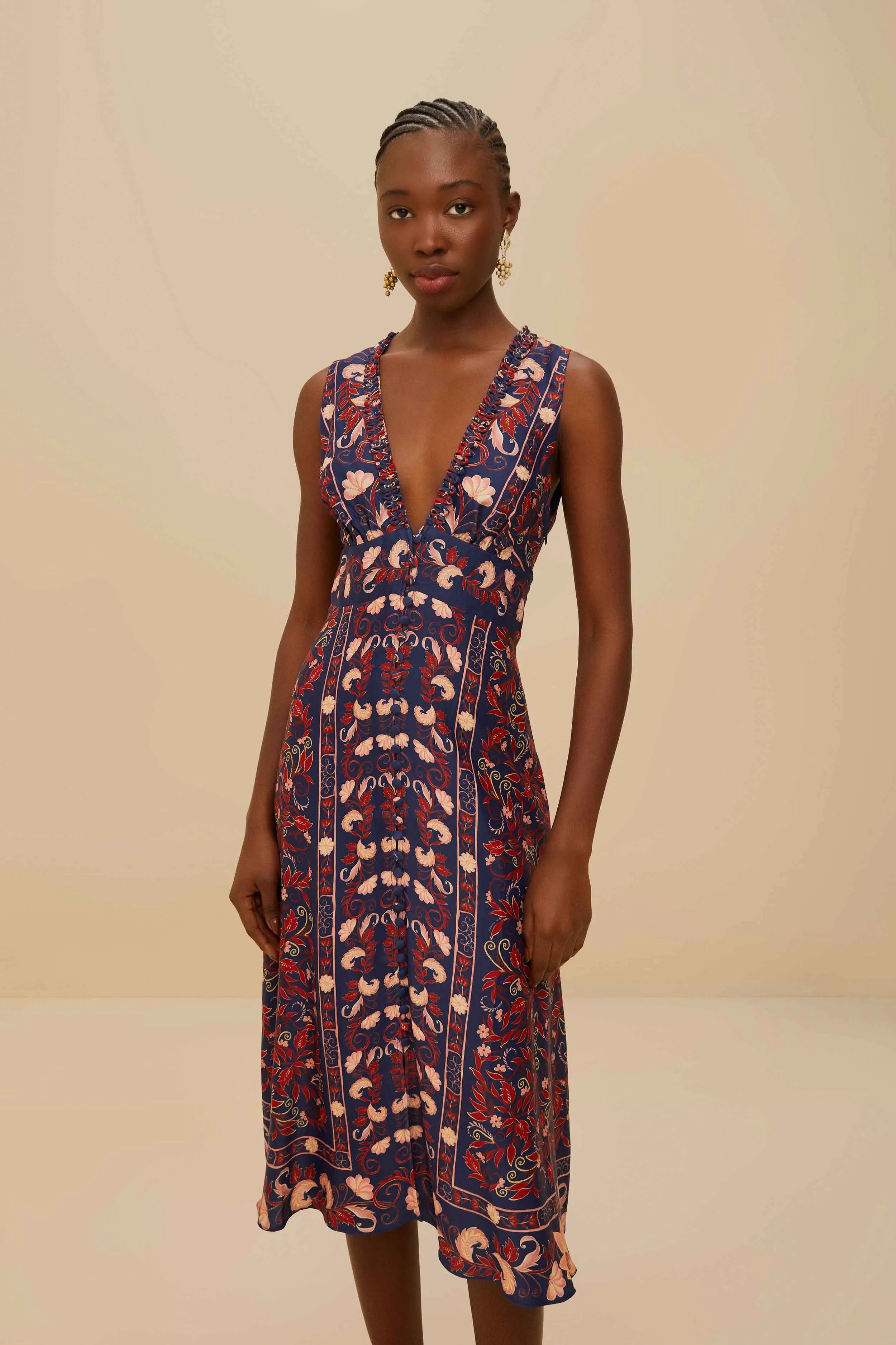 Blue Snake Garden Long Sleeve Mini Dress sold by FARM Rio product image thumbnail 2