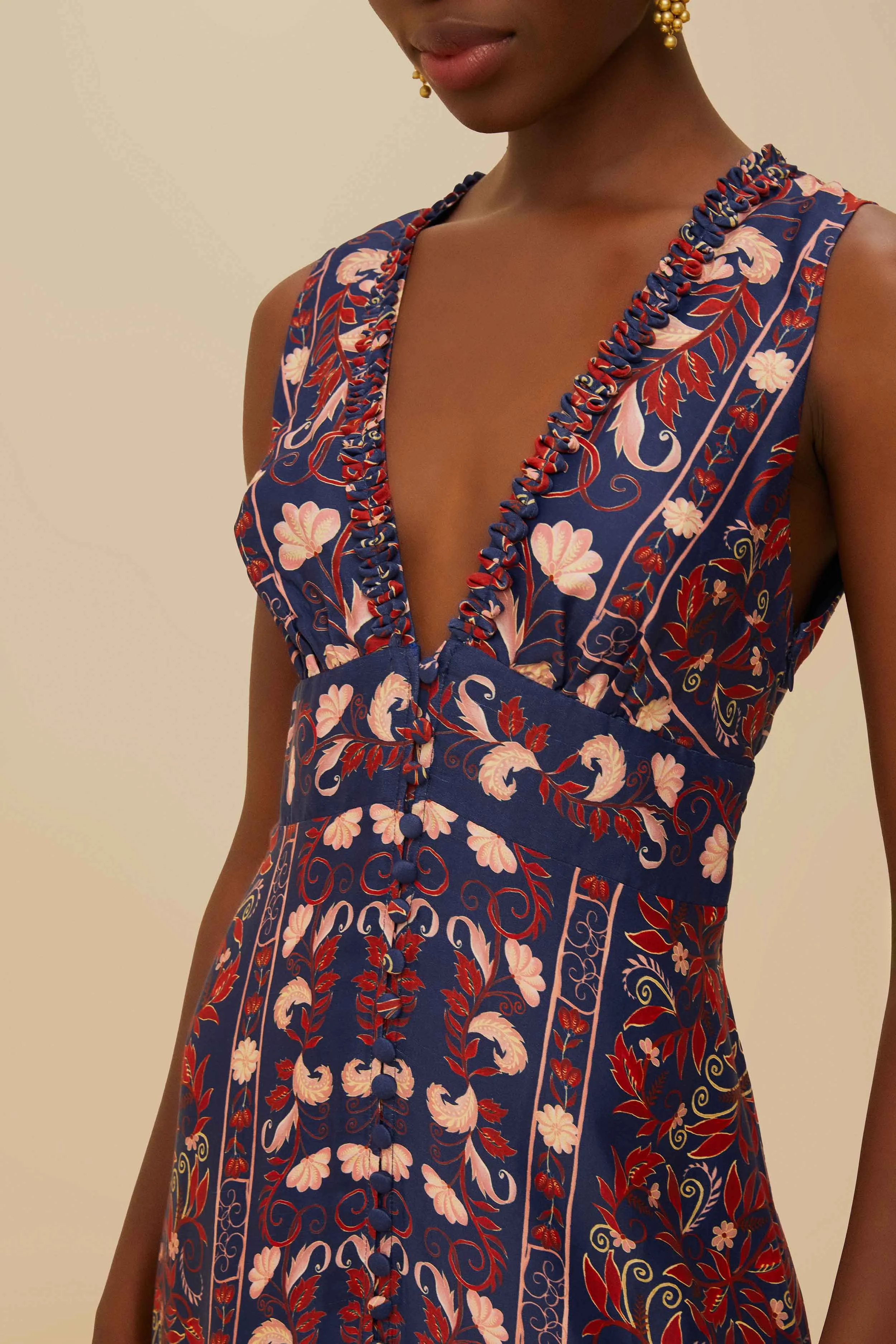 Blue Snake Garden Long Sleeve Mini Dress sold by FARM Rio product image thumbnail 3