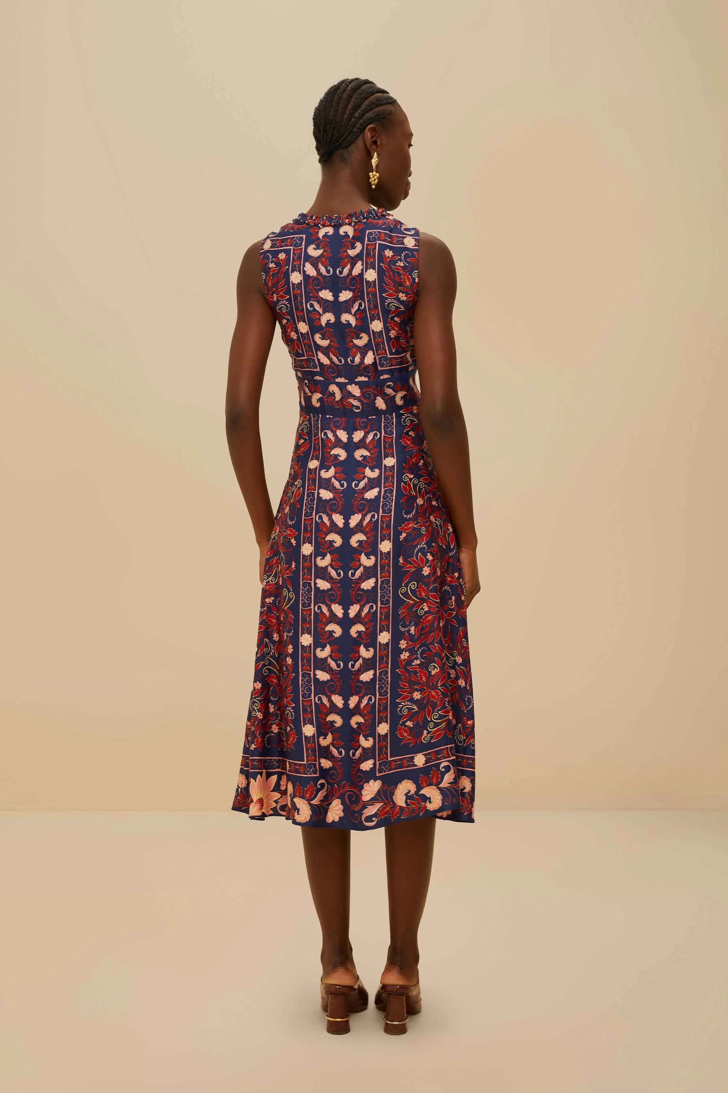 Blue Snake Garden Long Sleeve Mini Dress sold by FARM Rio product image thumbnail 4