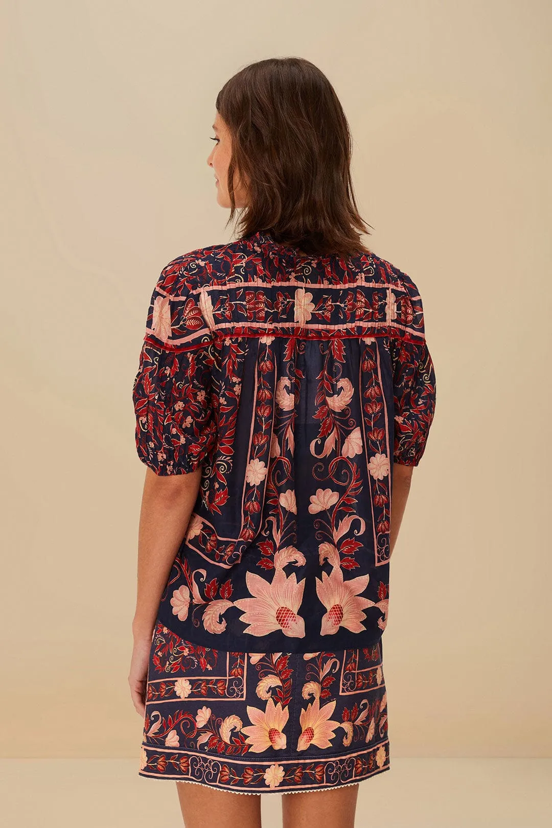 Boho Floral Scarf Navy Blue Blouse sold by FARM Rio product image thumbnail 4