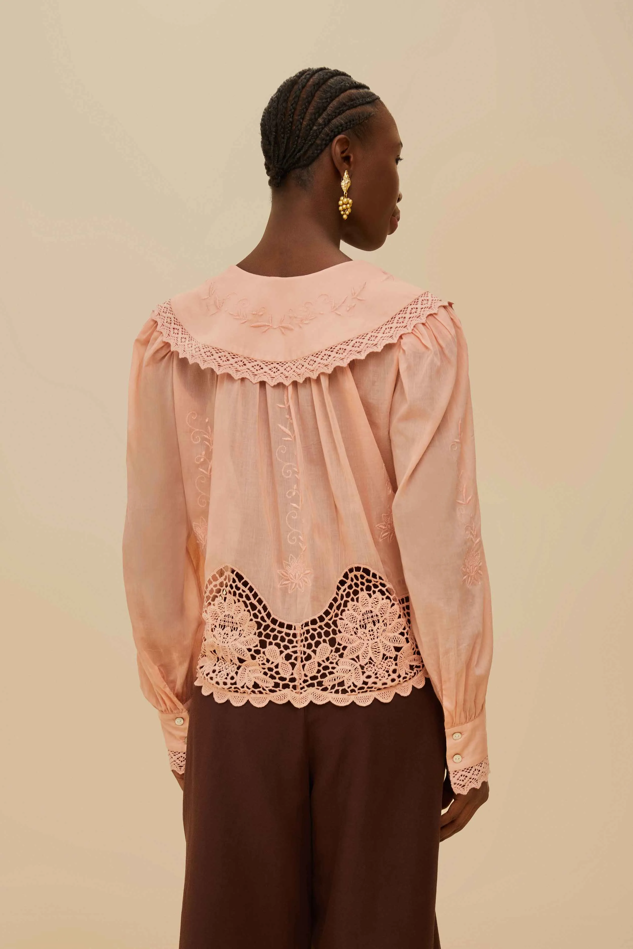 Pink Lacy Long Sleeve Blouse sold by FARM Rio product image thumbnail 3