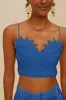Blue Sunrise Cup Euroflax™ Premium Linen Crop Top sold by FARM Rio