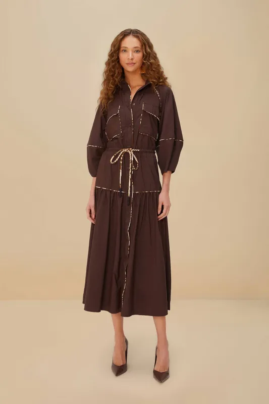 Brown Chemise Midi Dress sold by FARM Rio