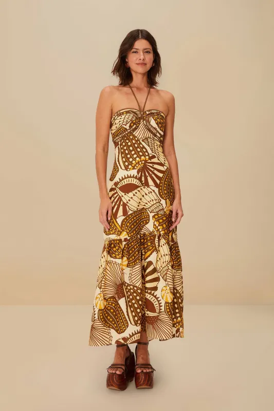 Sand Shell Mix Euroflax™ Premium Linen Maxi Dress sold by FARM Rio