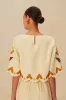 Sand Summer Cutwork Euroflax™ Premium Linen Blouse sold by FARM Rio