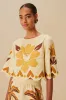 Sand Summer Cutwork Euroflax™ Premium Linen Blouse sold by FARM Rio