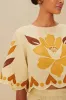 Sand Summer Cutwork Euroflax™ Premium Linen Blouse sold by FARM Rio