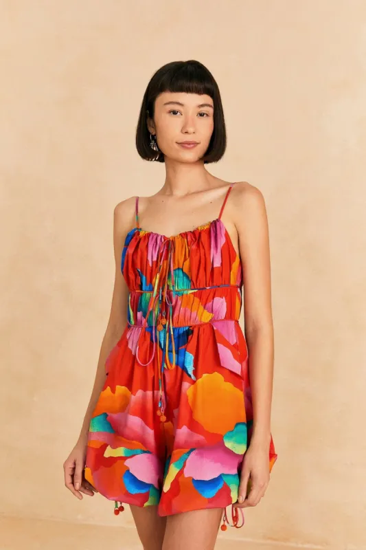 Red Ombre Chita Organic Cotton Romper sold by FARM Rio