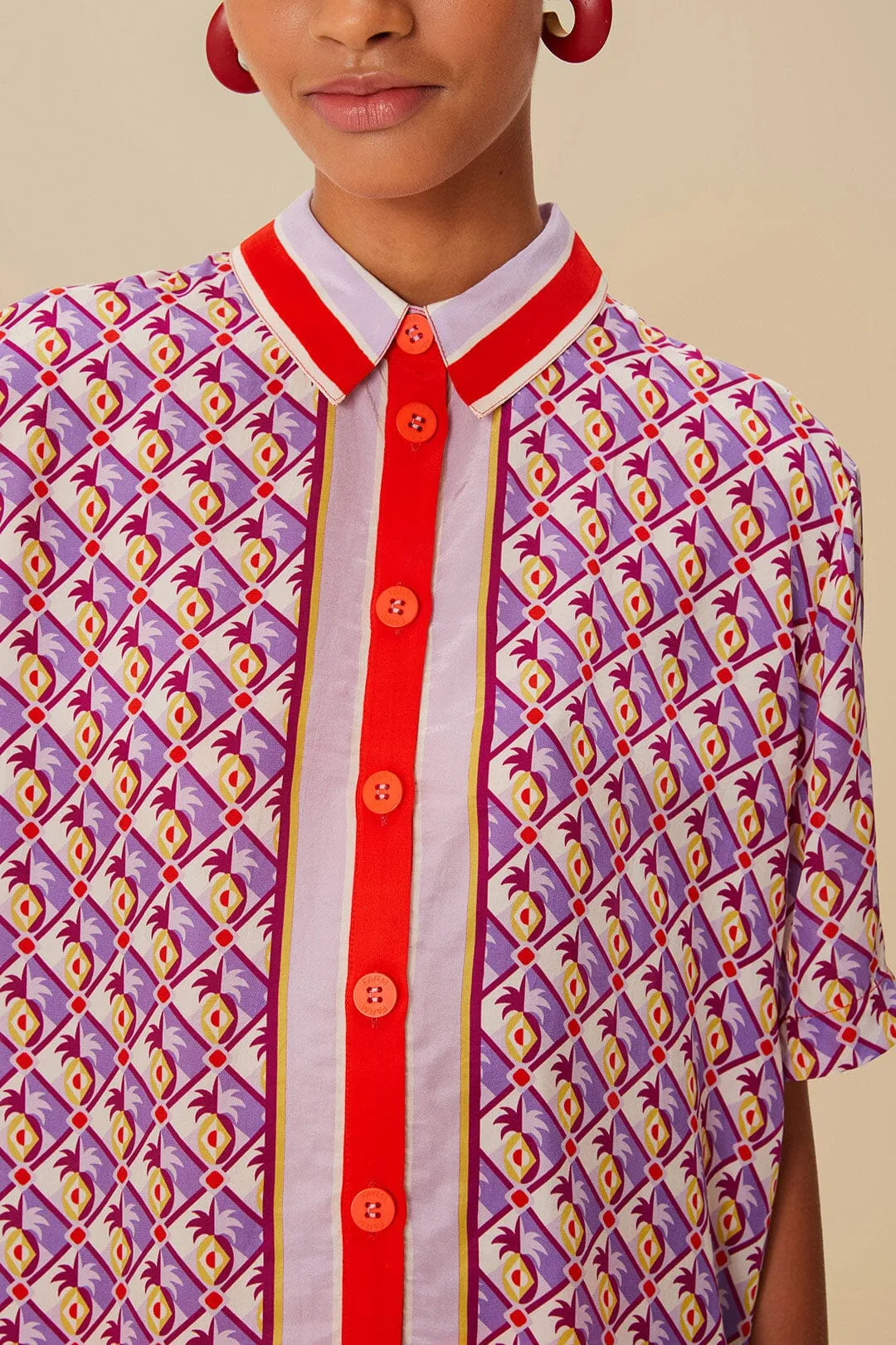 Multicolor Graphic Pineapple Scarf Shirt sold by FARM Rio product image thumbnail 3