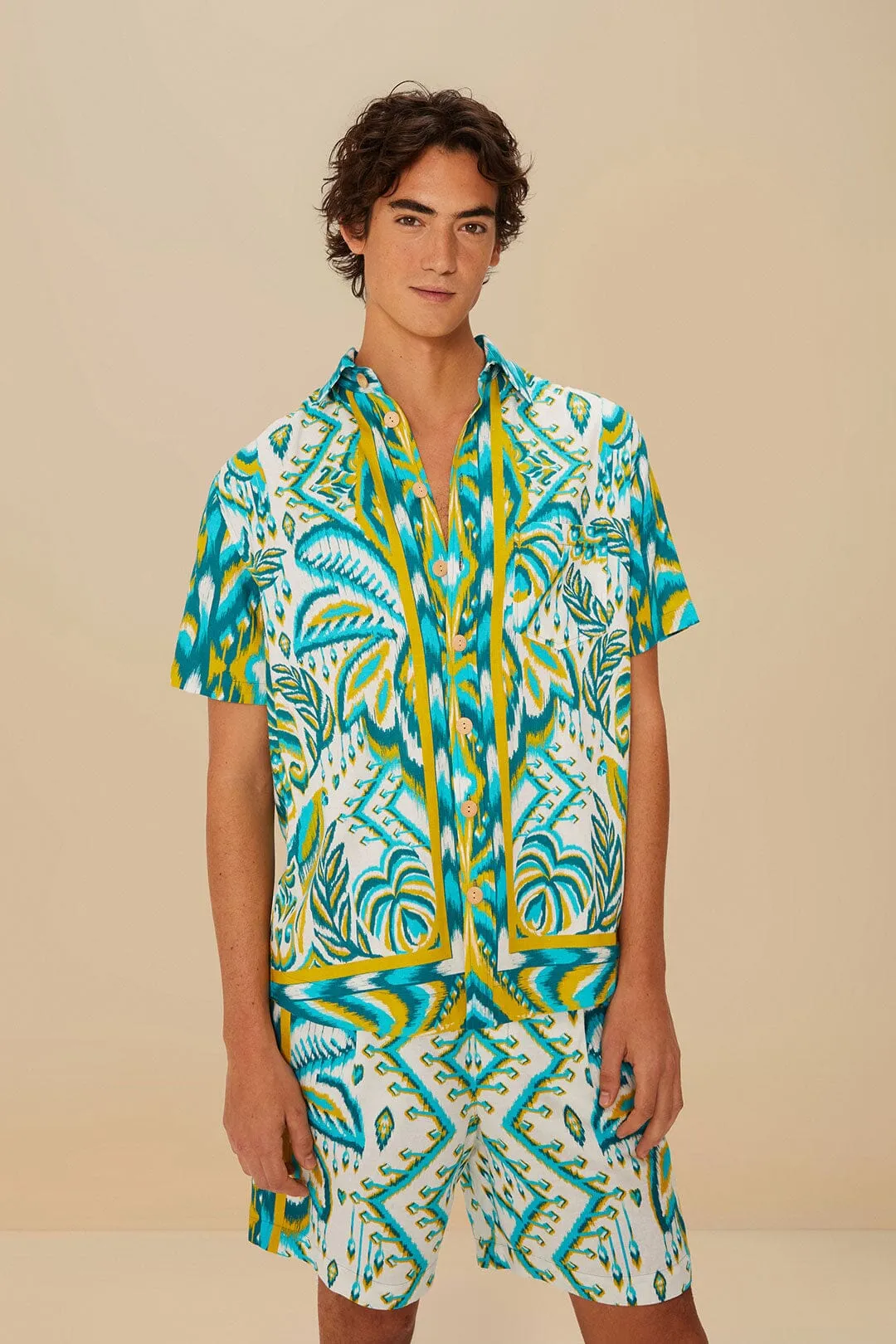 Sand Tropical Tapestry LENZING™ ECOVERO™ Euroflax™ Shorts sold by FARM Rio product image thumbnail 4