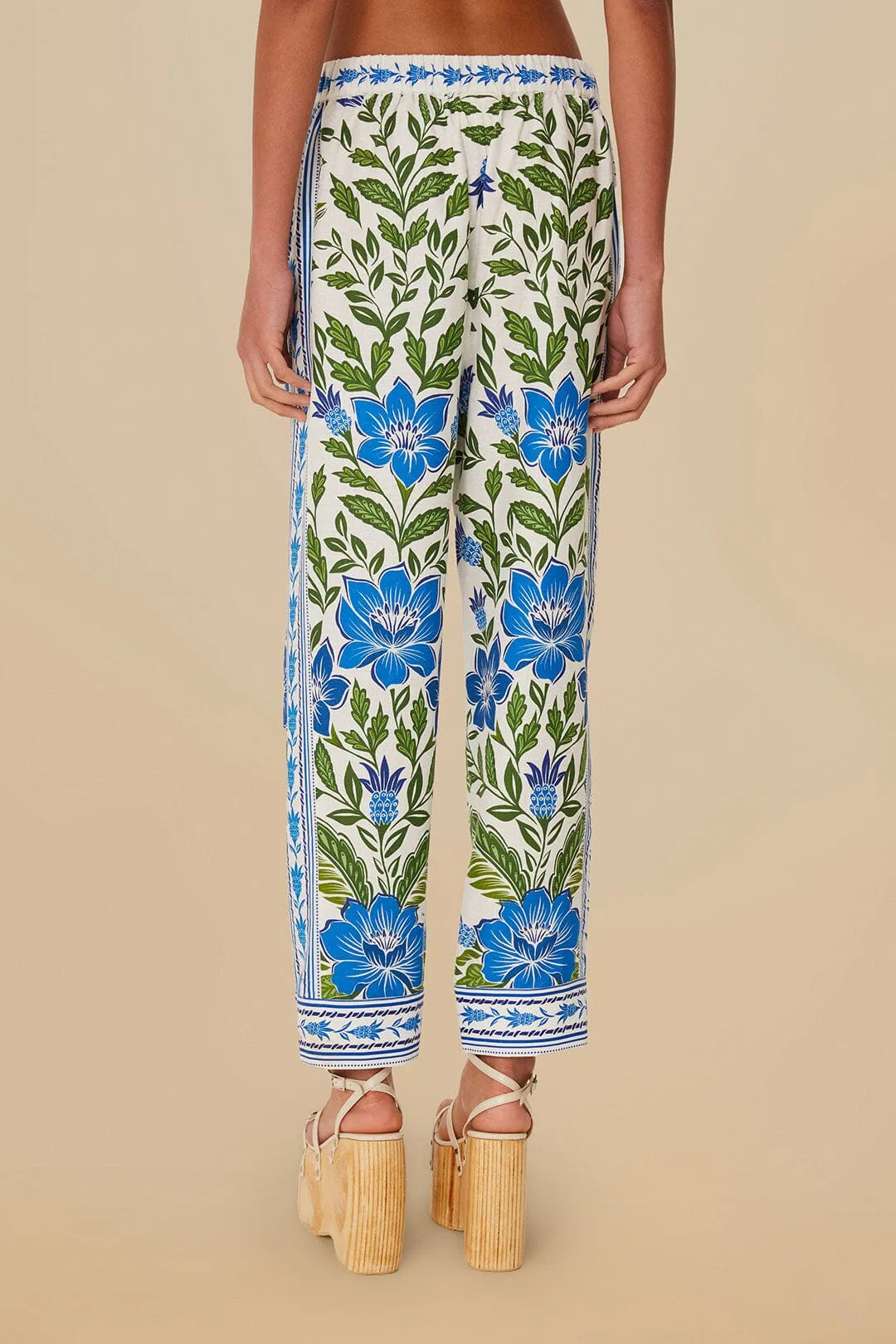 Off-White Tropicance LENZING™ ECOVERO™ Euroflax™ Pants sold by FARM Rio product image thumbnail 4