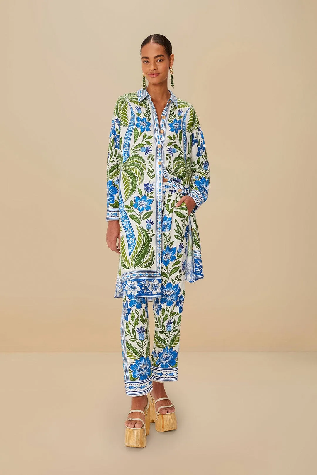 Off-White Tropicance LENZING™ ECOVERO™ Euroflax™ Pants sold by FARM Rio