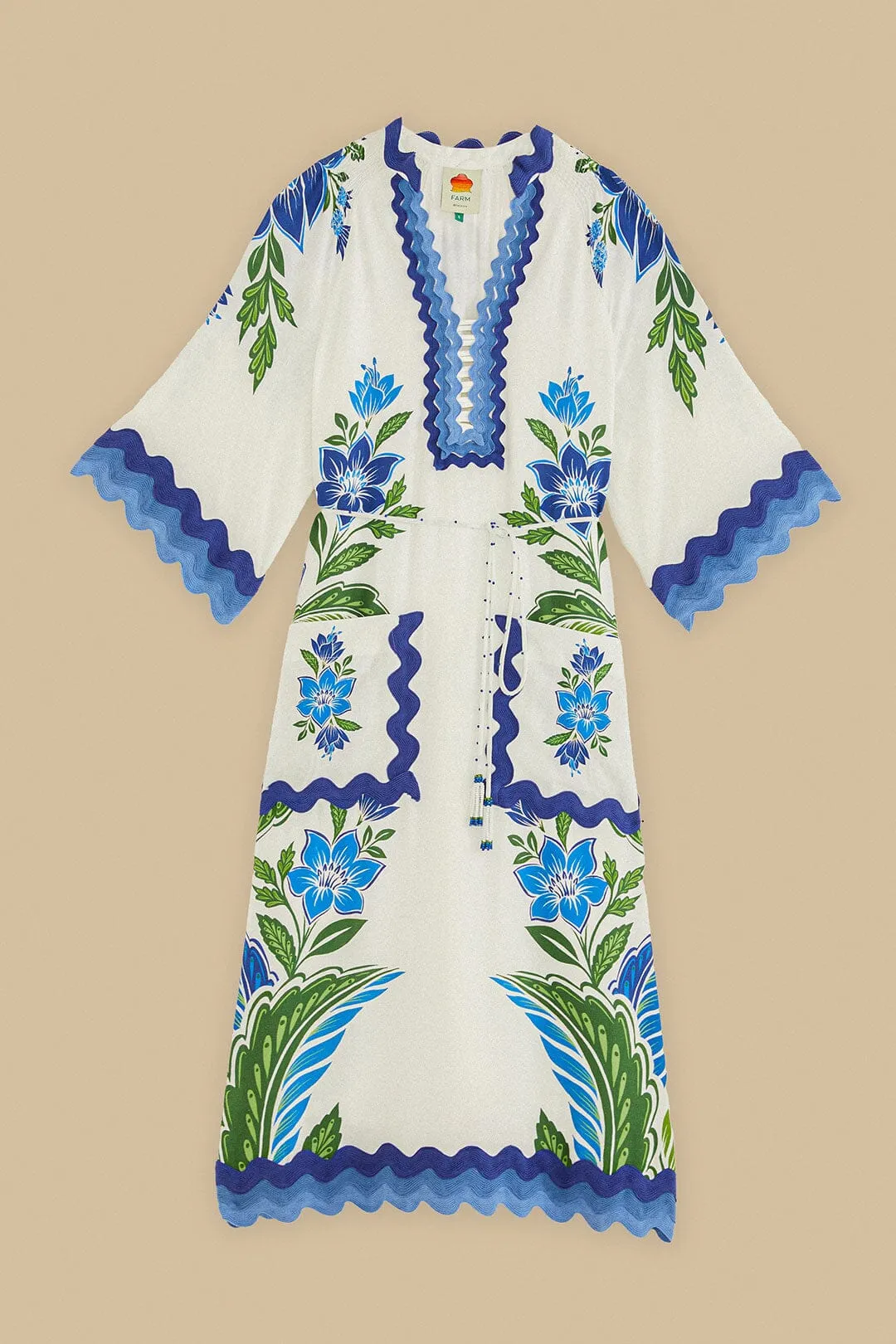 Off-White Tropicance Tunic LENZING™ ECOVERO™ Euroflax™ Midi Dress sold by FARM Rio product image thumbnail 5