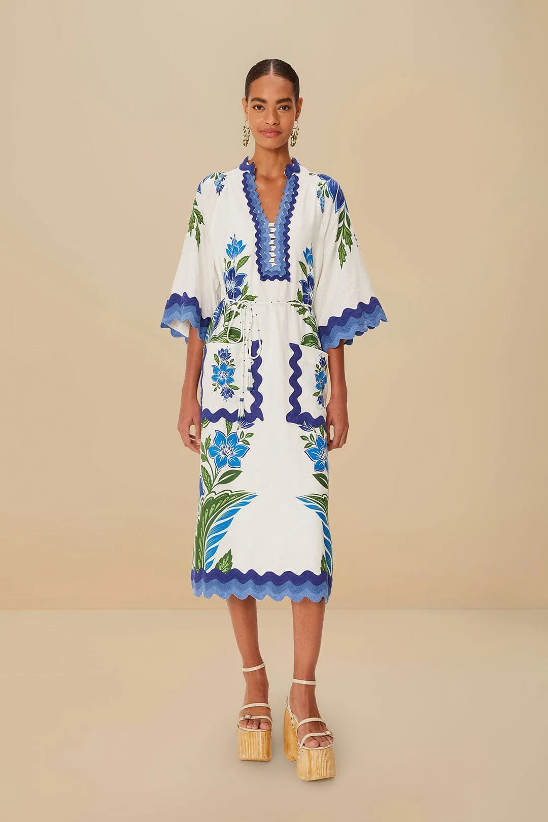 Off-White Tropicance Tunic LENZING™ ECOVERO™ Euroflax™ Midi Dress sold by FARM Rio