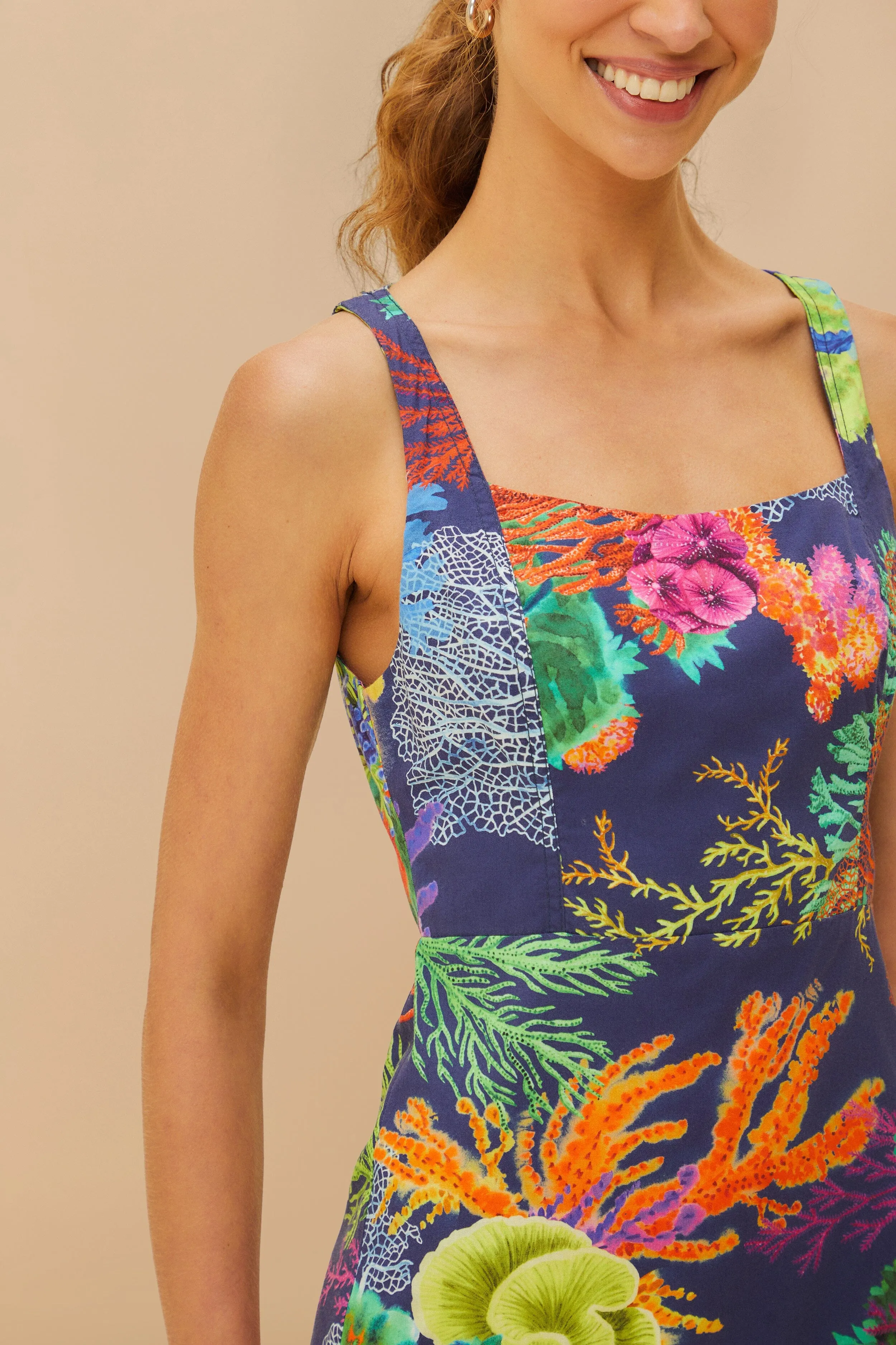 Coral Vibrant Garden Sleeveless Mini Dress sold by FARM Rio product image thumbnail 3