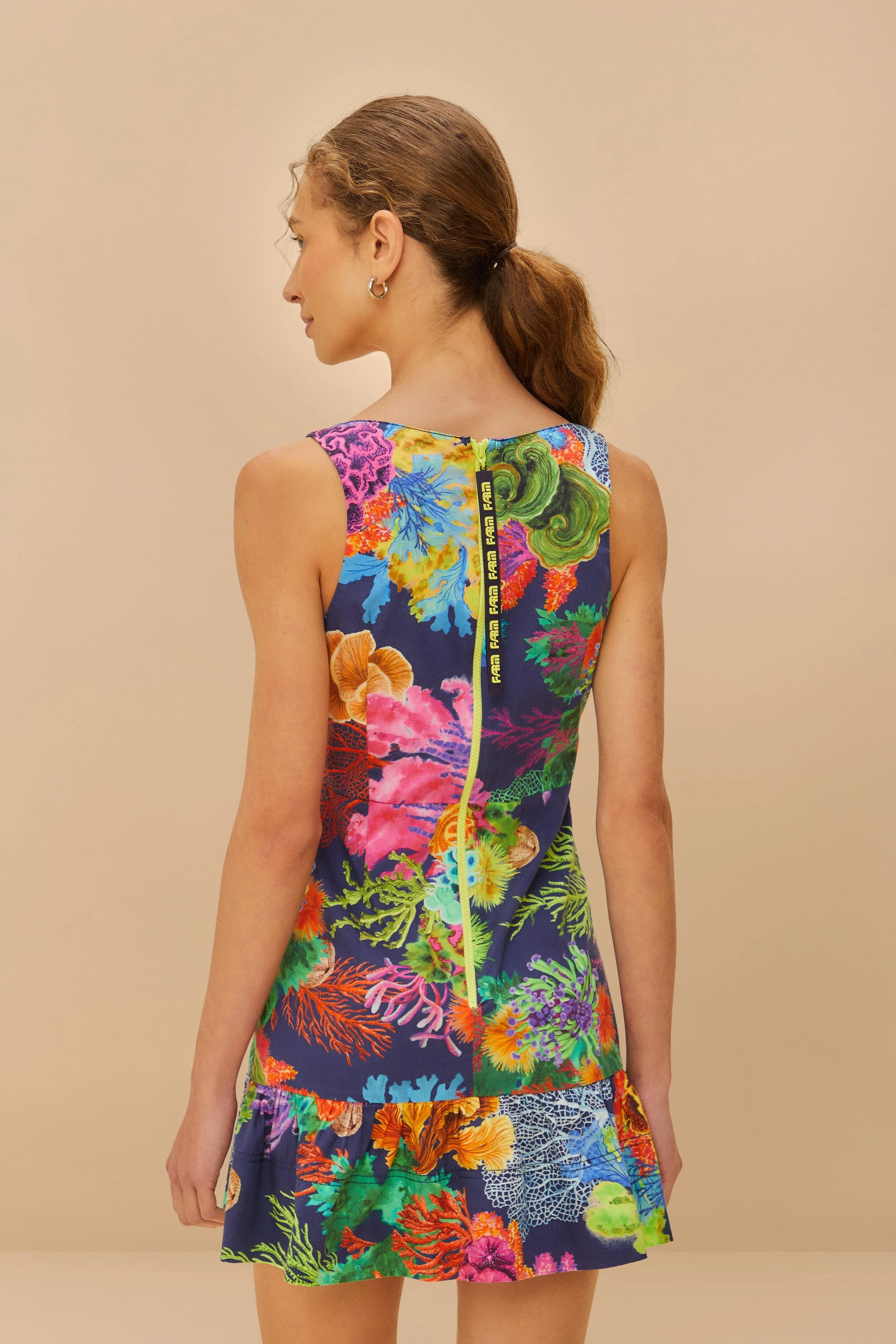 Coral Vibrant Garden Sleeveless Mini Dress sold by FARM Rio product image thumbnail 2