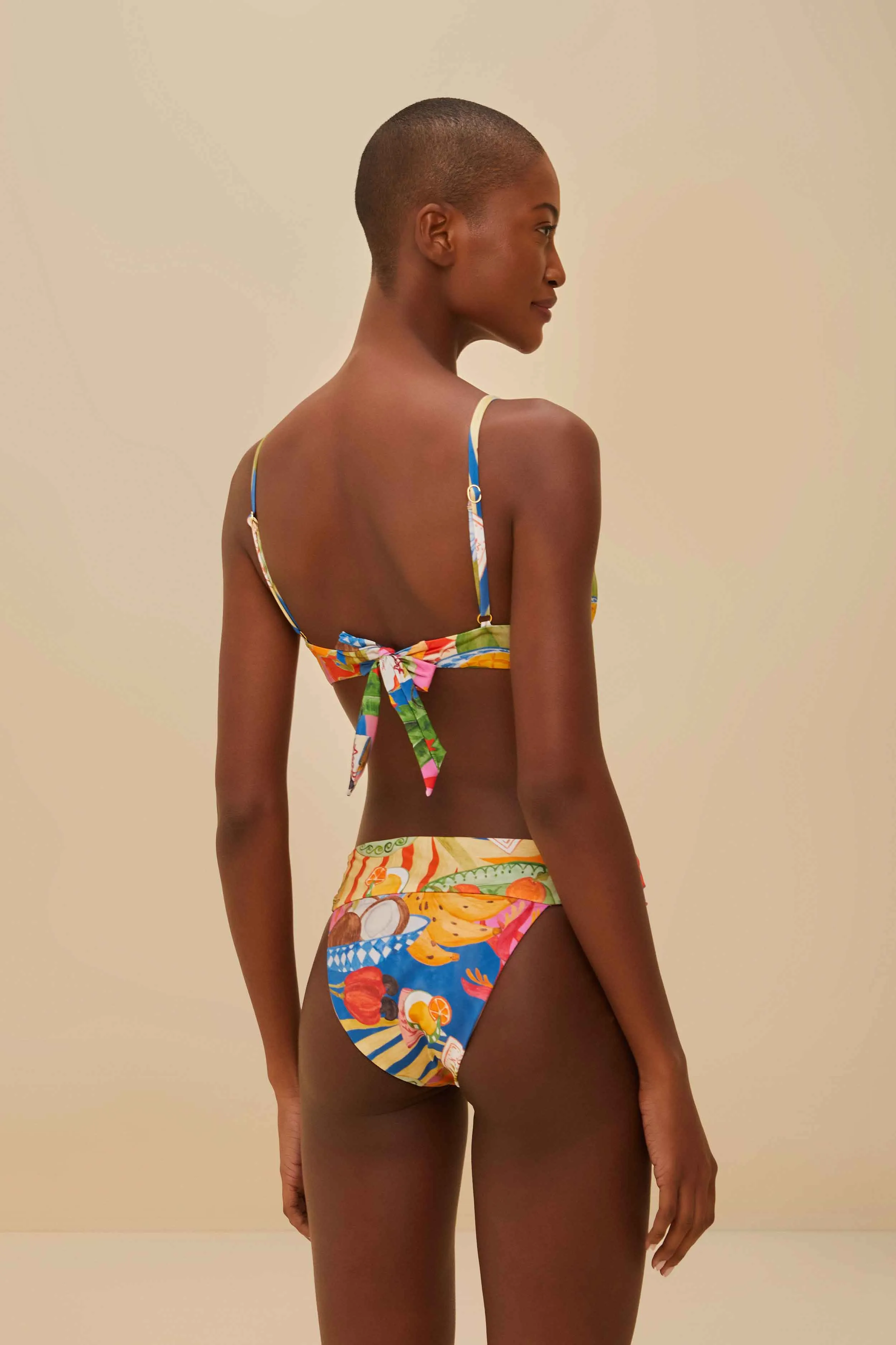 Multicolor Summer Picnic Knot Bikini Top sold by FARM Rio product image thumbnail 4