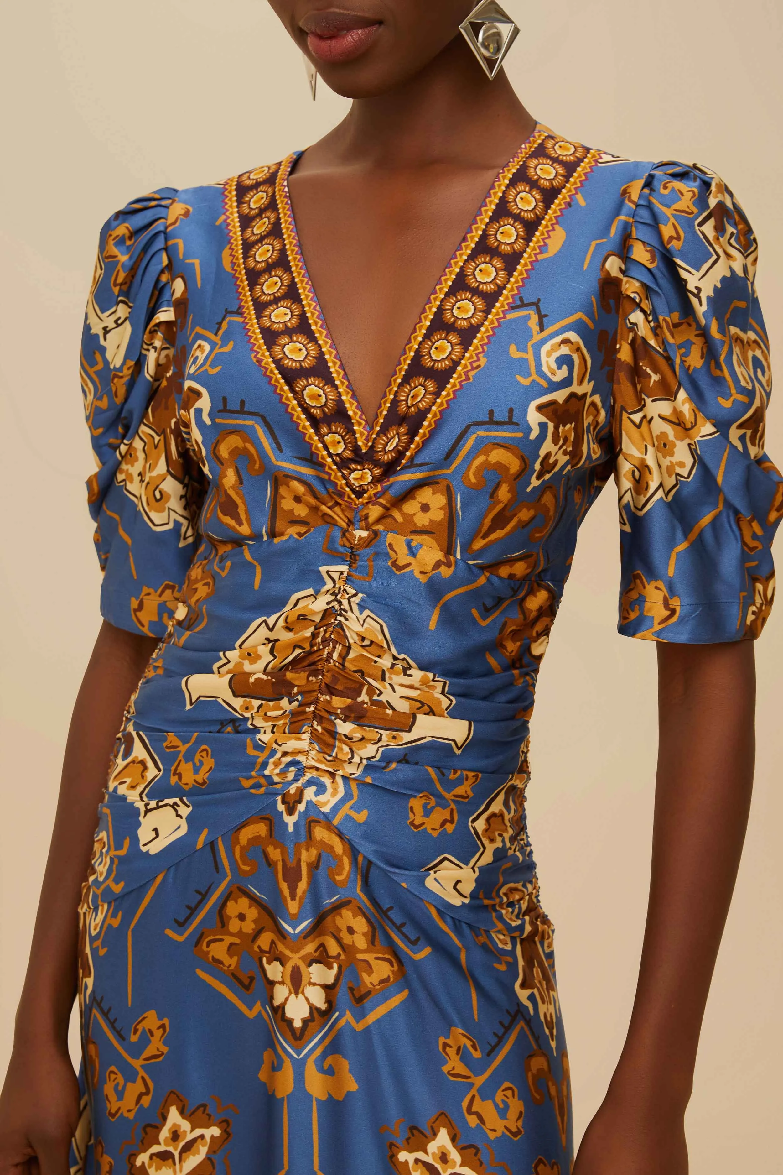 Blue Ornament Floral Midi Dress sold by FARM Rio product image thumbnail 2