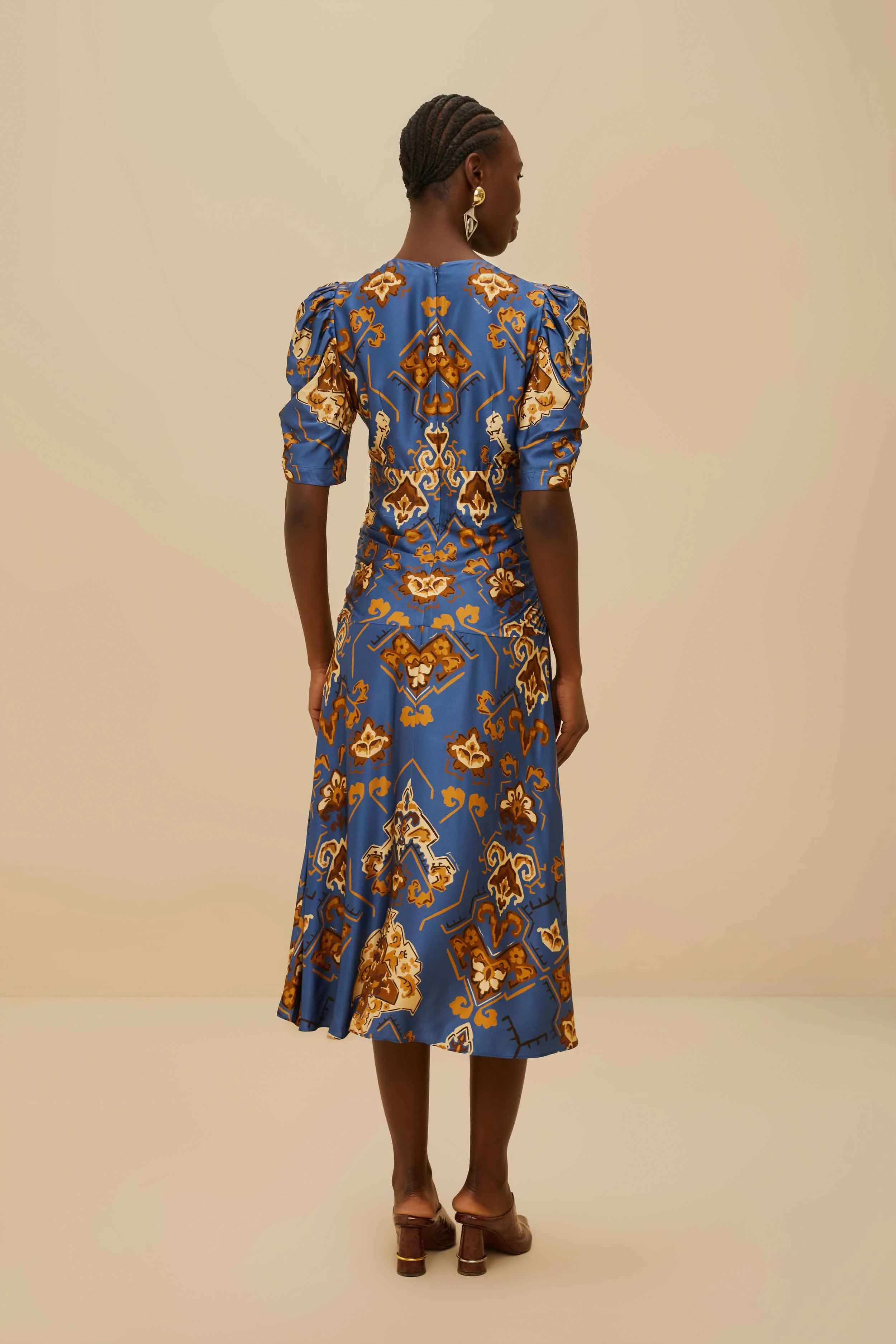 Blue Ornament Floral Midi Dress sold by FARM Rio product image thumbnail 4