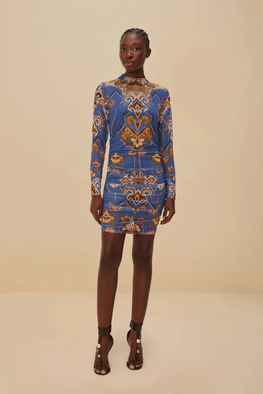 Blue Ornament Floral Tulle Mini Dress sold by FARM Rio