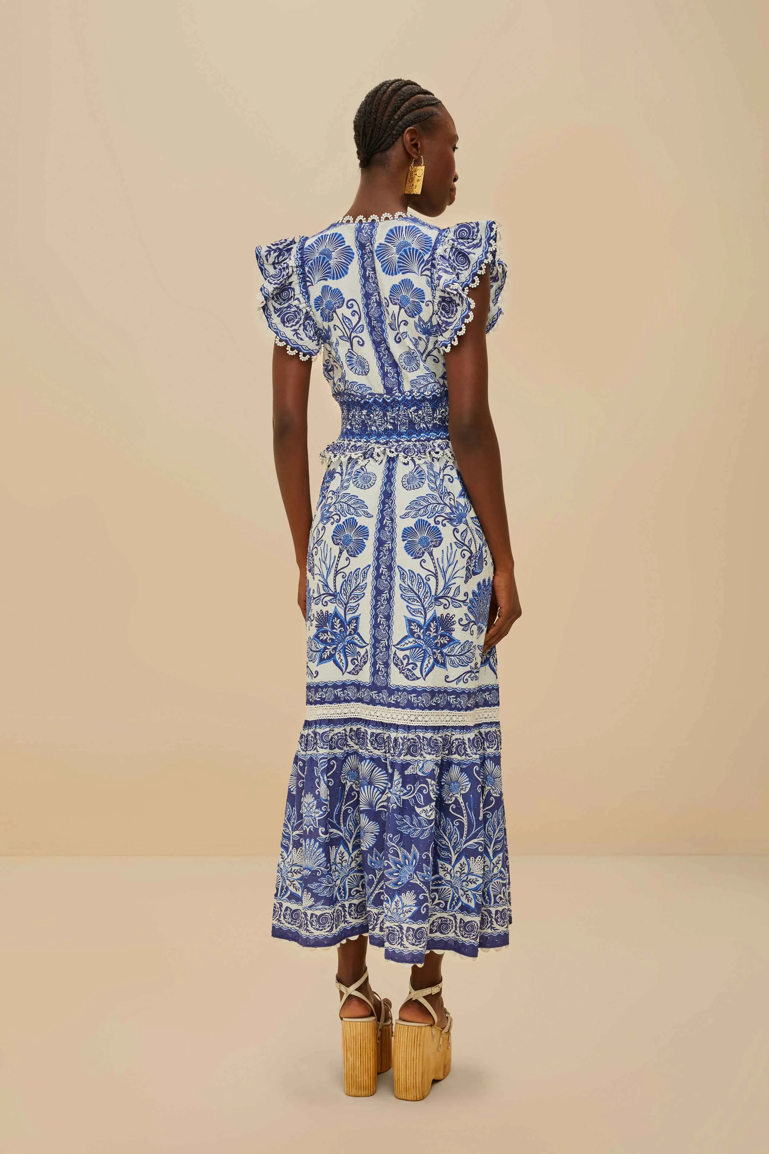 Off-White Shell Garden Maxi Dress sold by FARM Rio product image thumbnail 4