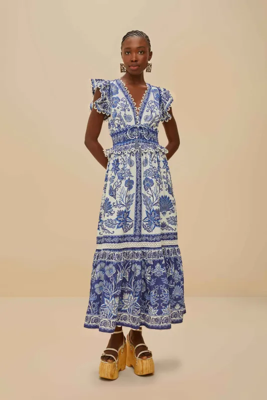 Off-White Shell Garden Maxi Dress sold by FARM Rio
